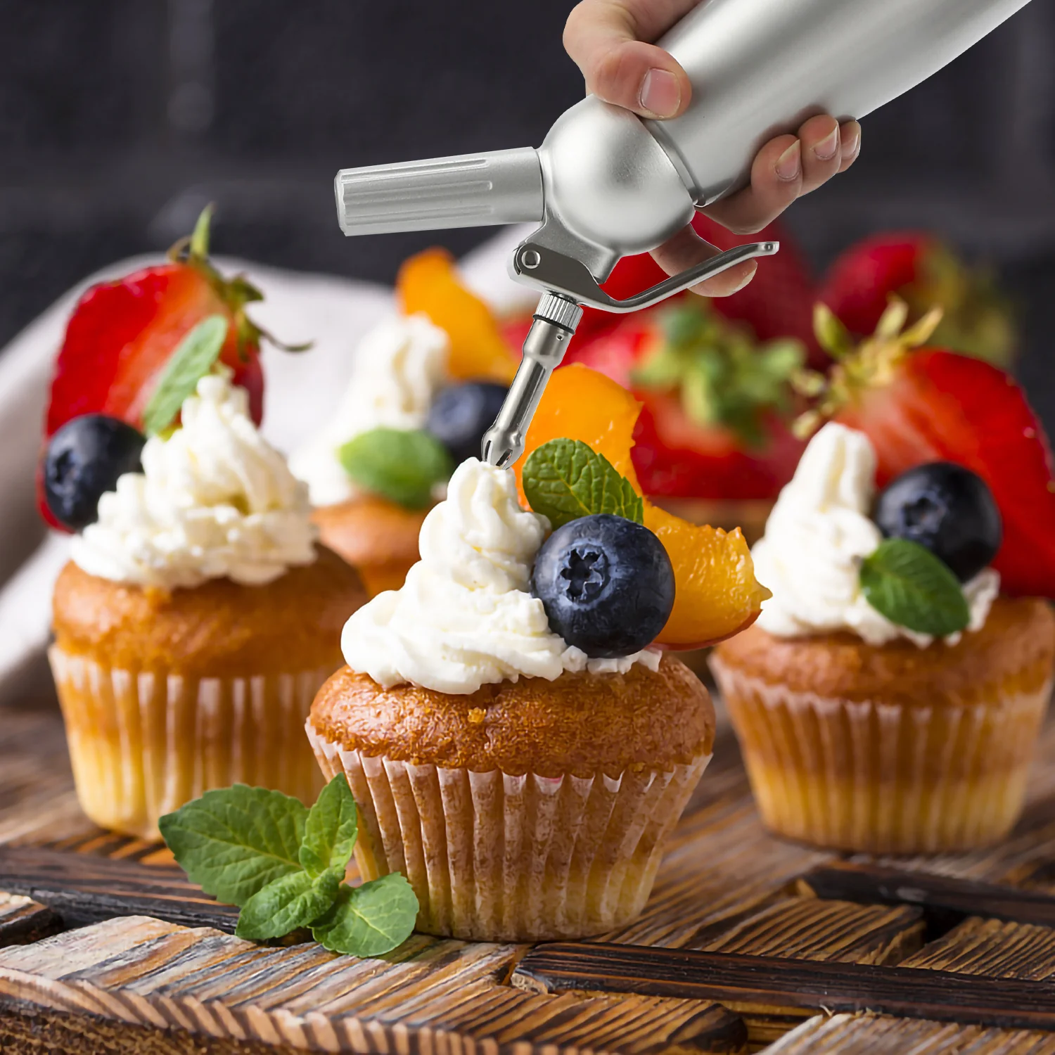 Sahnespender Alu mit 3 Düsen 500ml