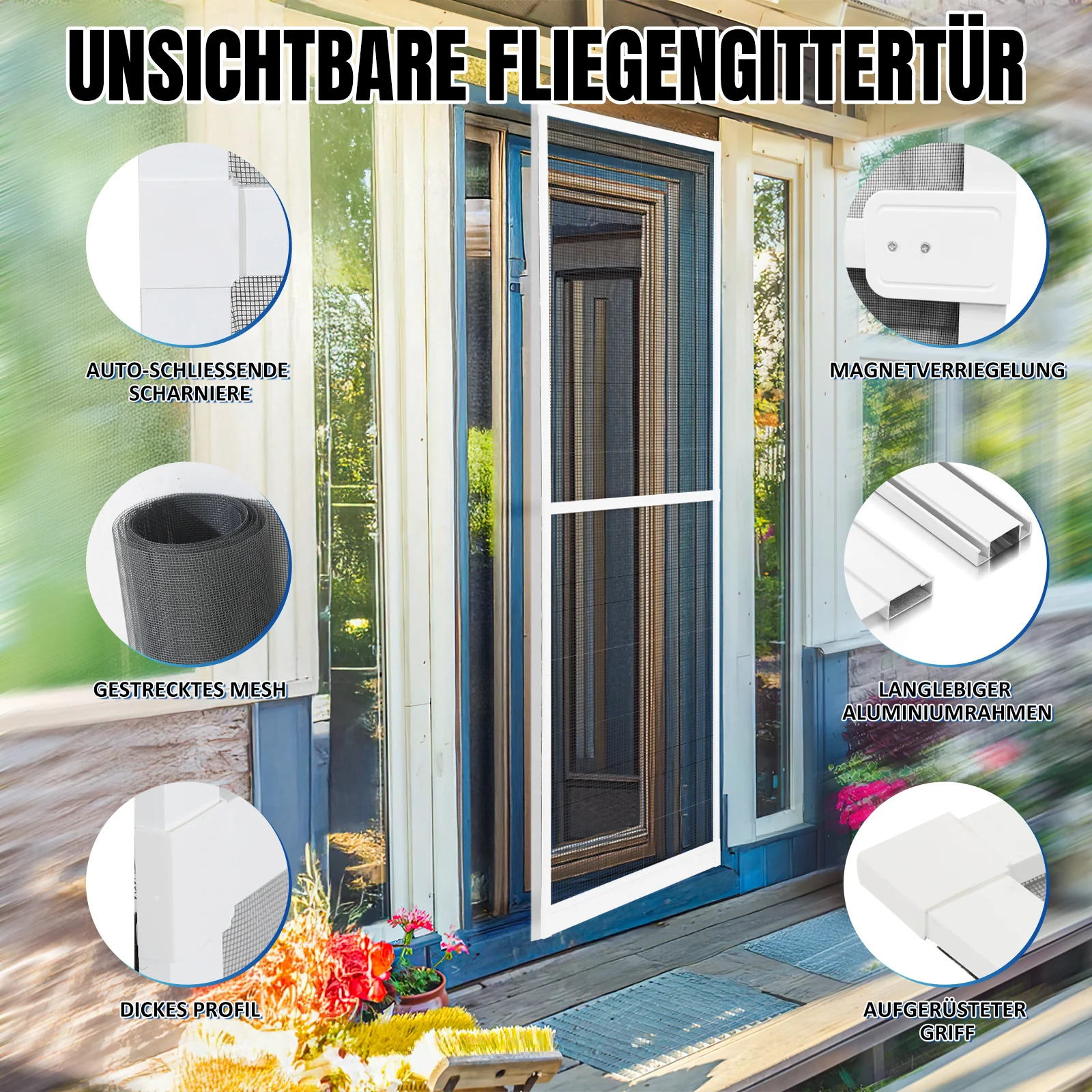 Insektenschutz Fliegengitter Tür Alu