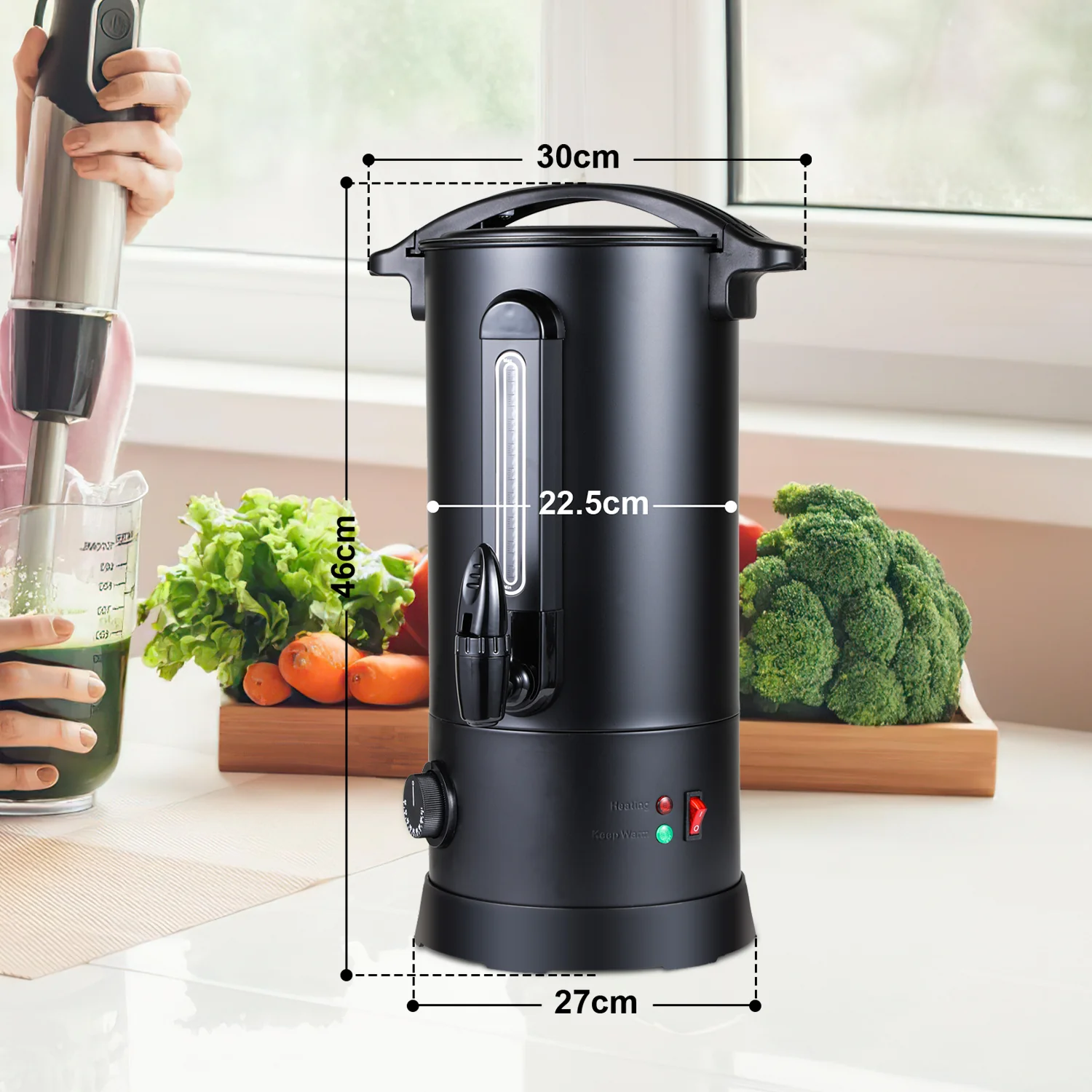 Glühweinkocher Glühweintopf Edelstahl 1800W 10L