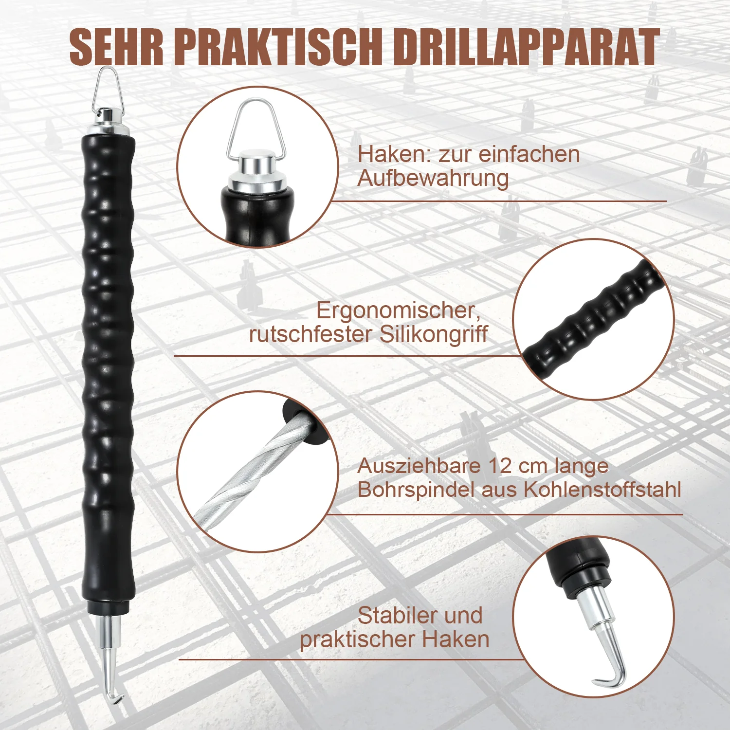 Rödeldraht Ø1,0 x 100 mm/140mm Betonbindedraht 1000 Stk