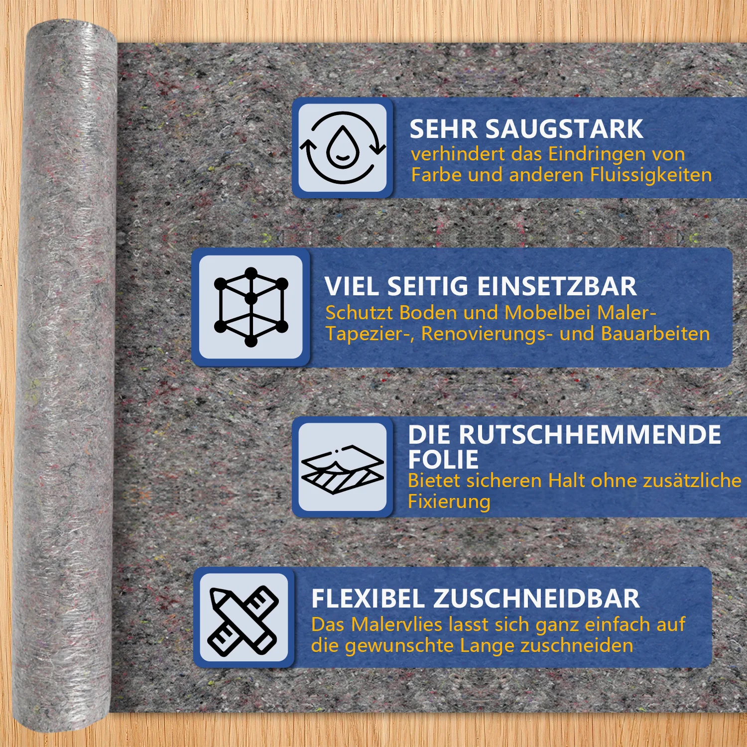 Malervlies Abdeckvlies 220g/㎡ für saubere und Malerarbeiten