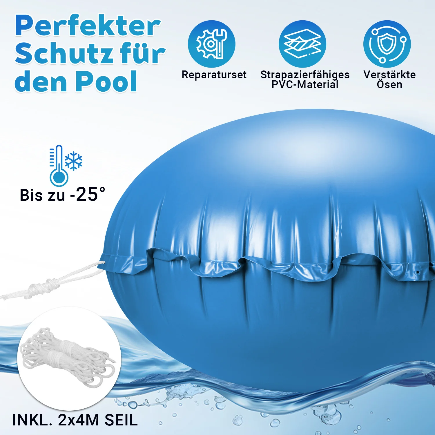 Poolkissen Luftkissen Winter Rund Ø2m/3m