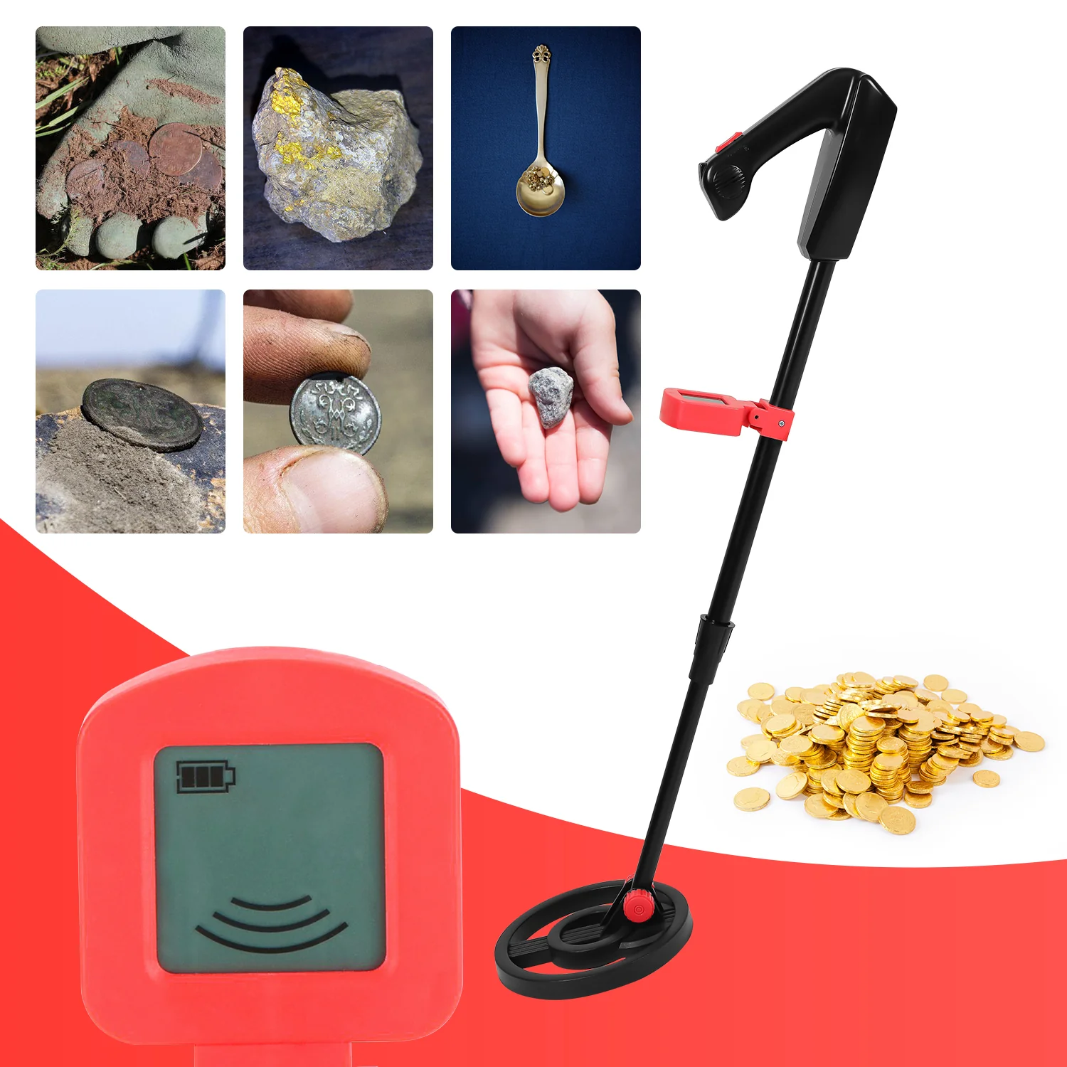 Metalldetektor mit LCD-Anzeige All-Metall Funktion