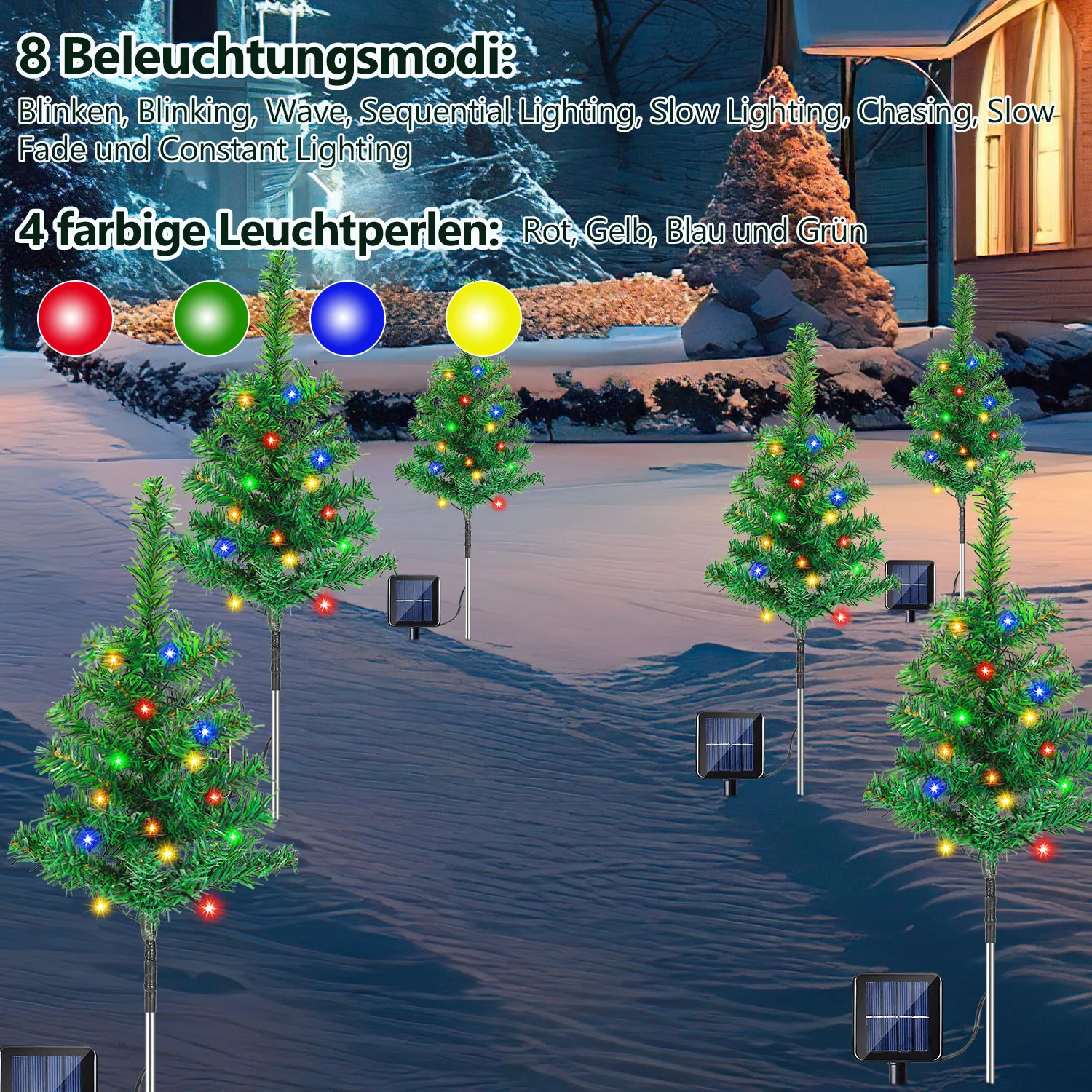 LED Solar Weihnachtsbaum Weihnachtsdeko 4/8 PCS