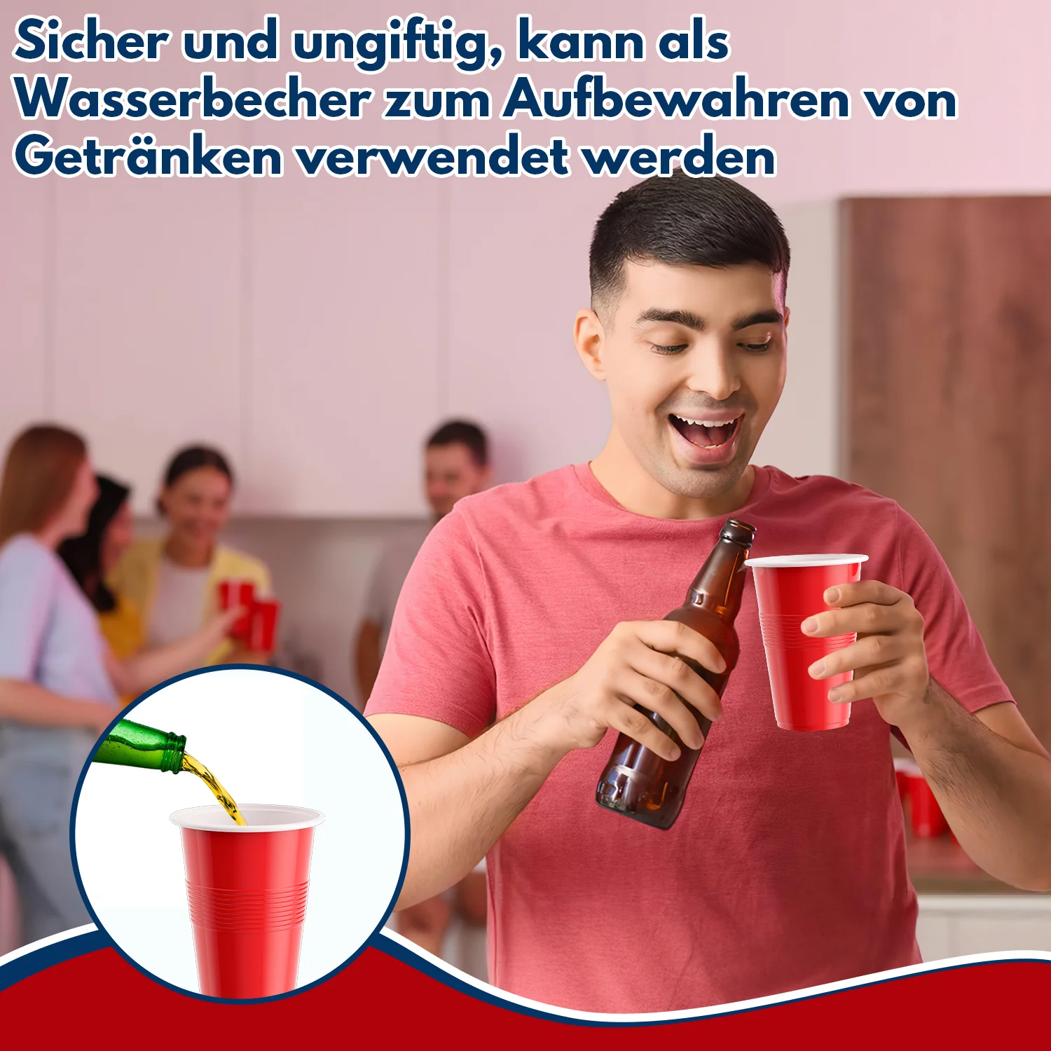 Pong-Becher-Set 100 Partybecher und 10 Bälle