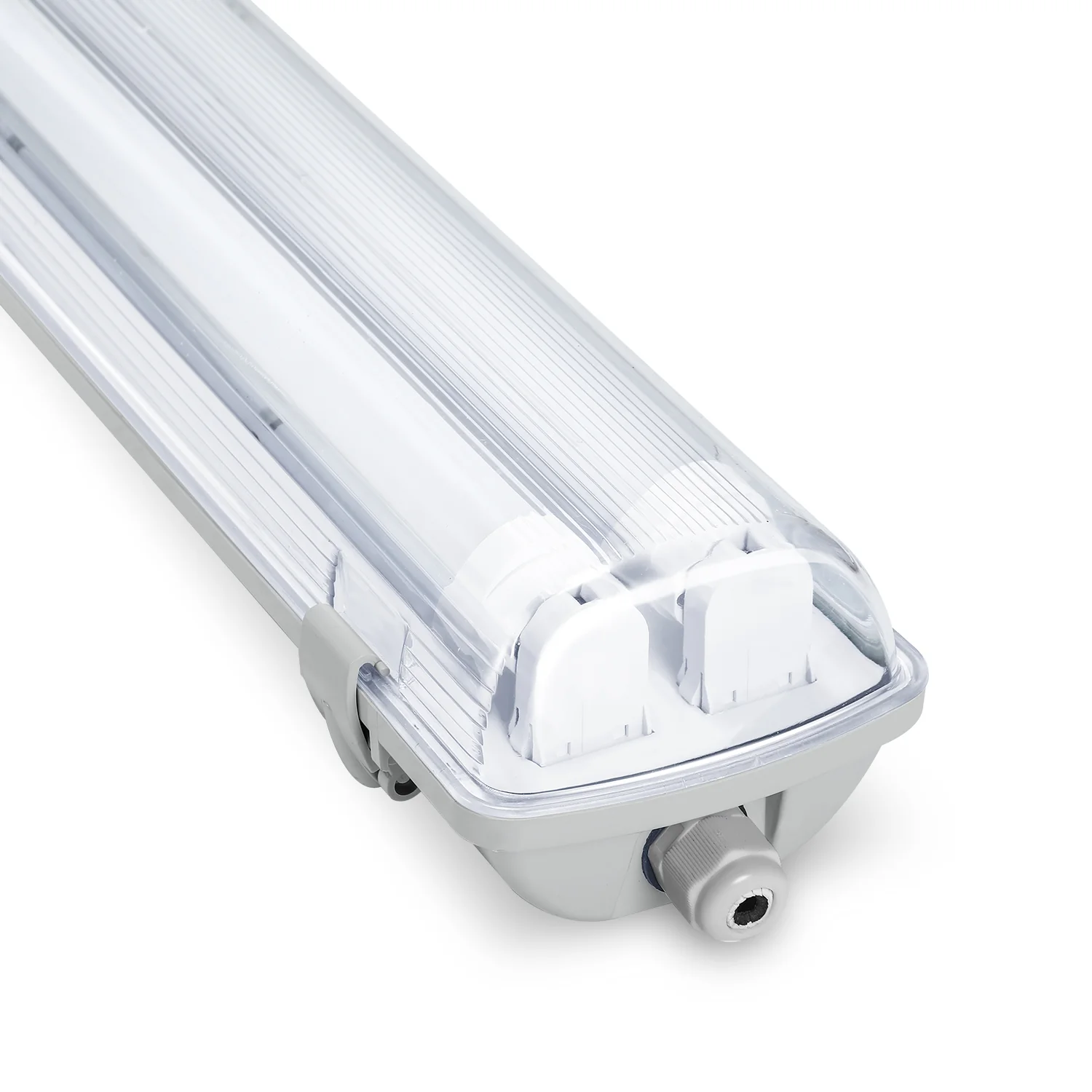 LED Feuchtraumleuchte 2x 18W 120 cm T8 Neutralweiß/Kaltweiß(Grau Basis)