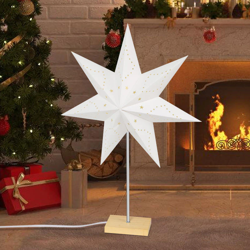 LED Weihnachtsstern Papier Tischlampe 65cm