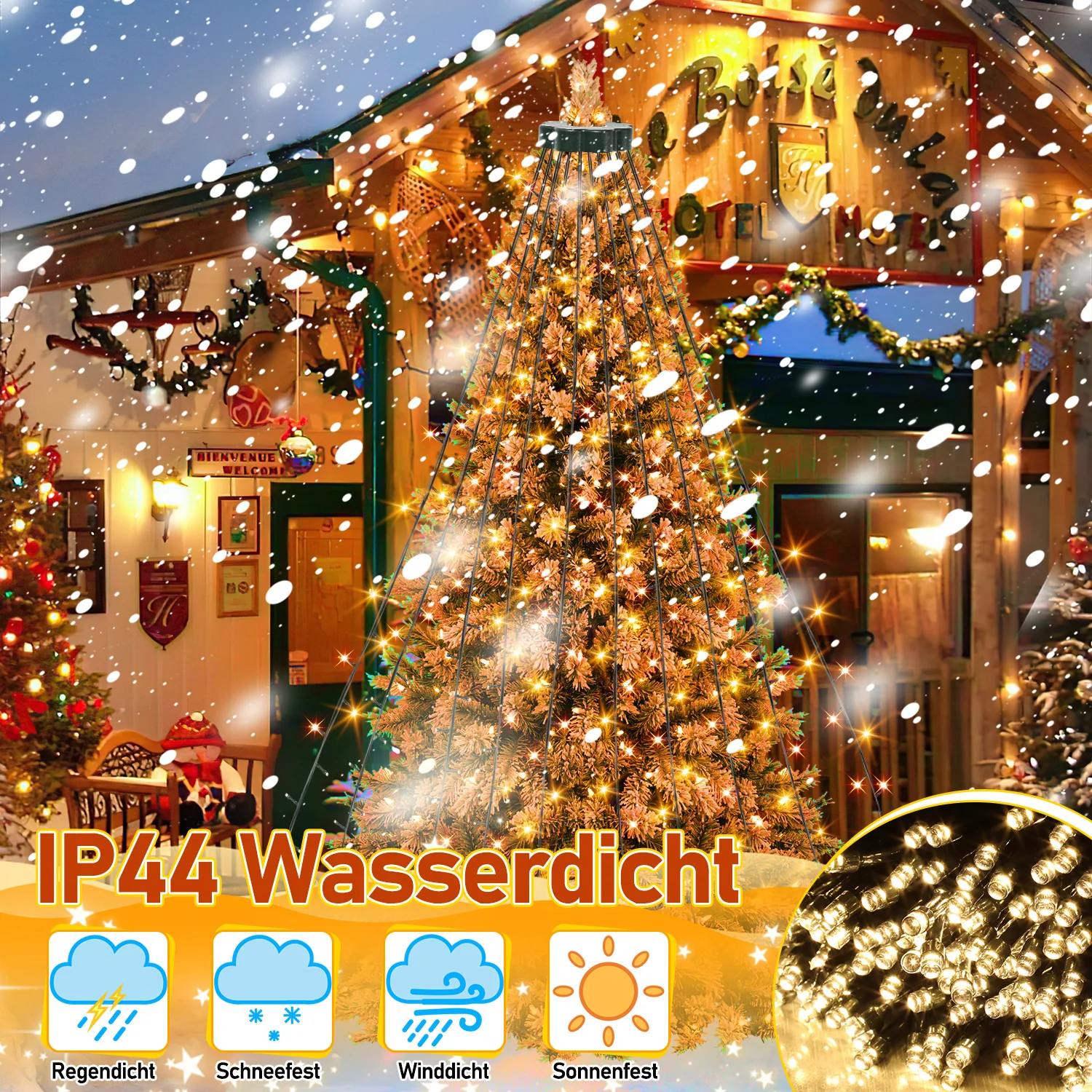 LED Christbaumbeleuchtung mit Ring 280 LEDs Warmweiß IP44
