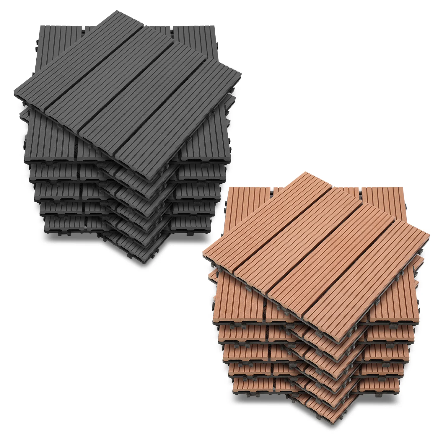 WPC Terrassenfliesen 30x30 cm 11er Set in Holzoptik