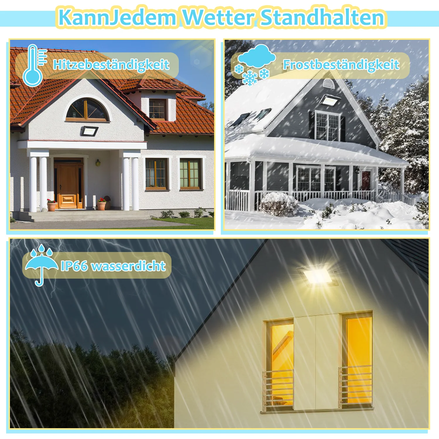 LED Strahler Außen 10W-100W 3 Farbtemperatur 3000/4000/6500K