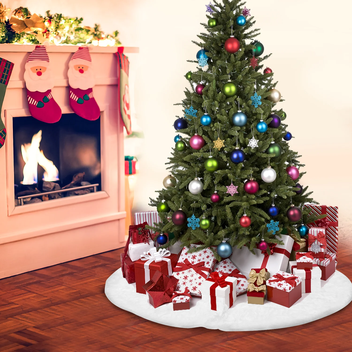 Weihnachtsbaumdecke 78/90/122cm Plüsch Christbaumdecke