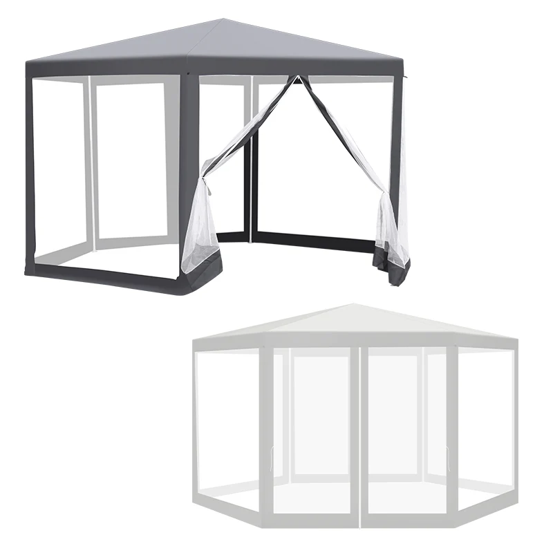 Pavillon Gartenzelt mit Moskitonetz Wasserdicht 6-eckig