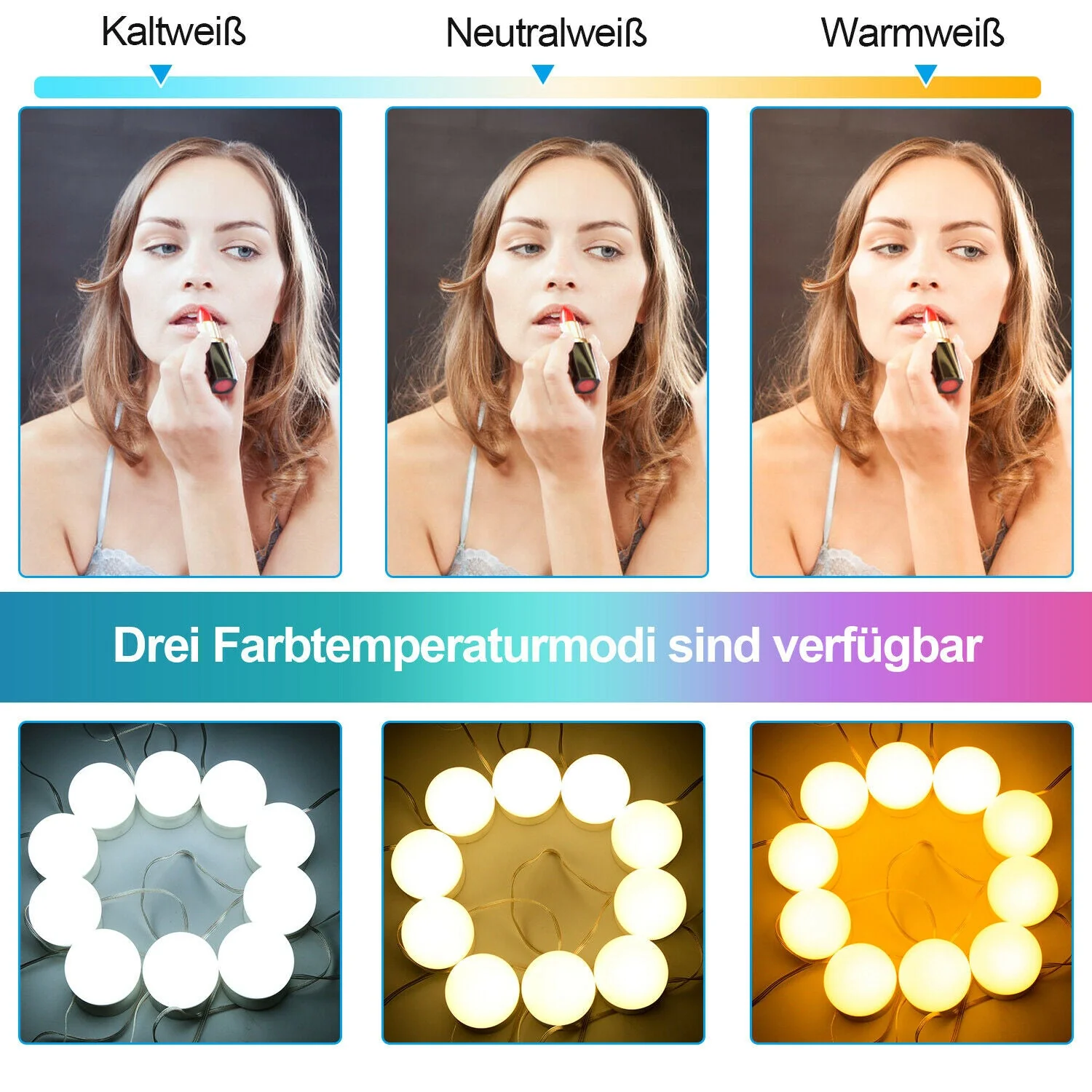 LED Spiegelleuchte Dimmbar 10X