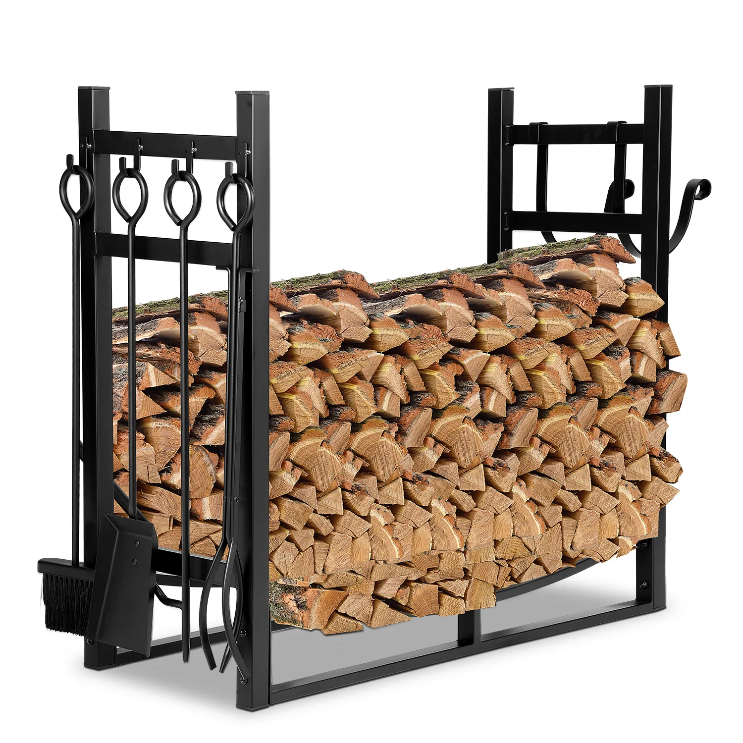 Kaminofenregal mit 4 Kaminwerkzeug