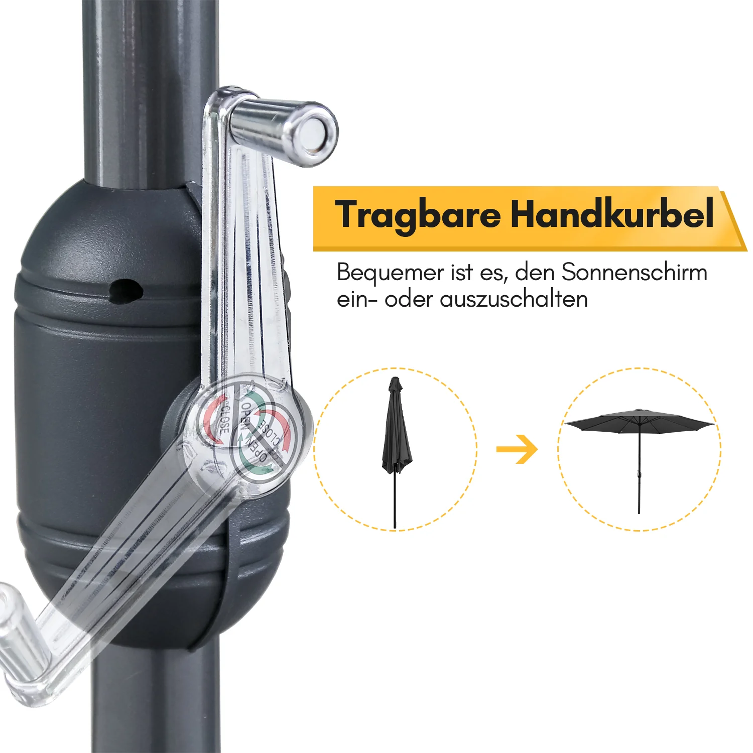 Sonnenschirm 3.5m mit LED Solar Garten