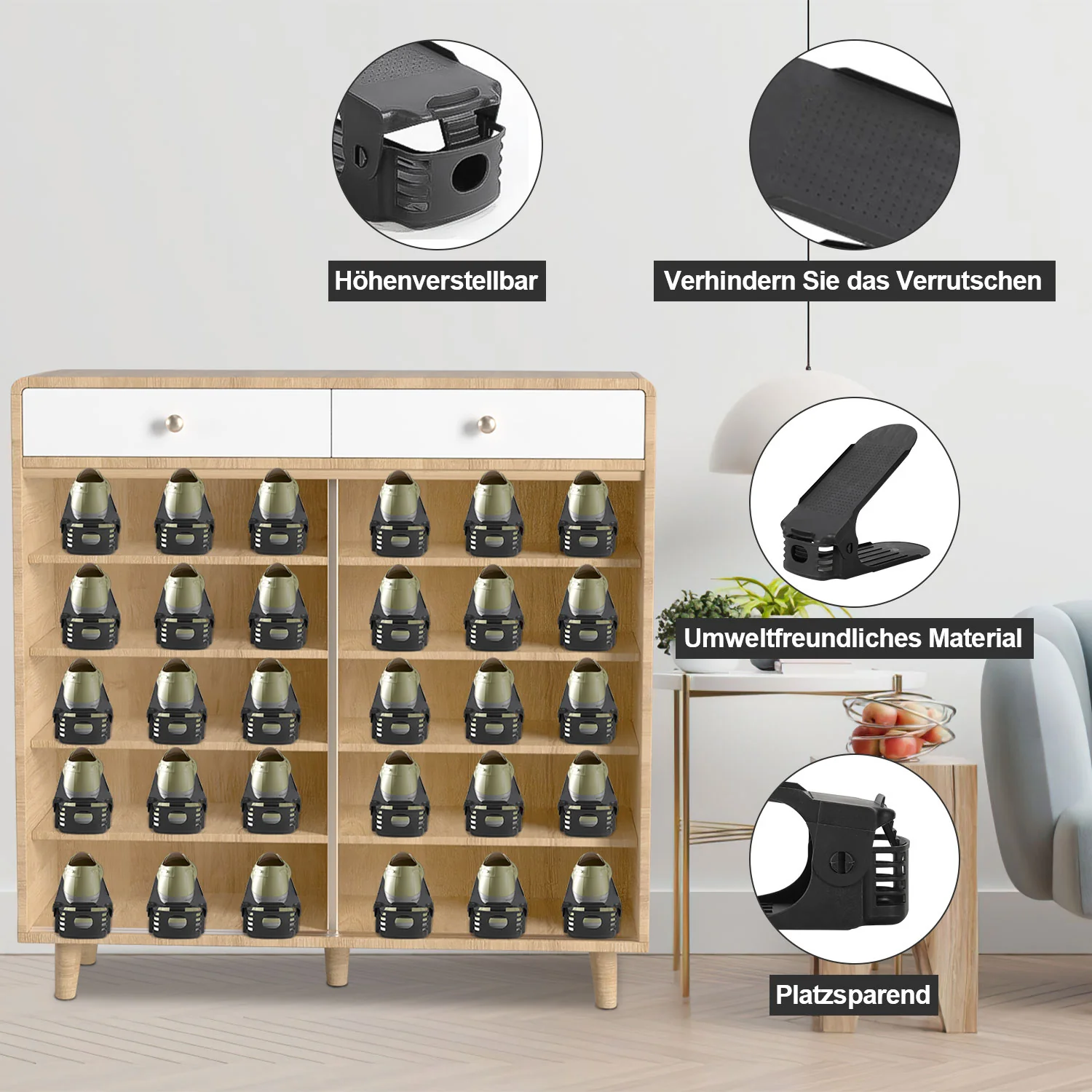 Schuhorganizer 10 Stück mit 4 Höhenverstellbar