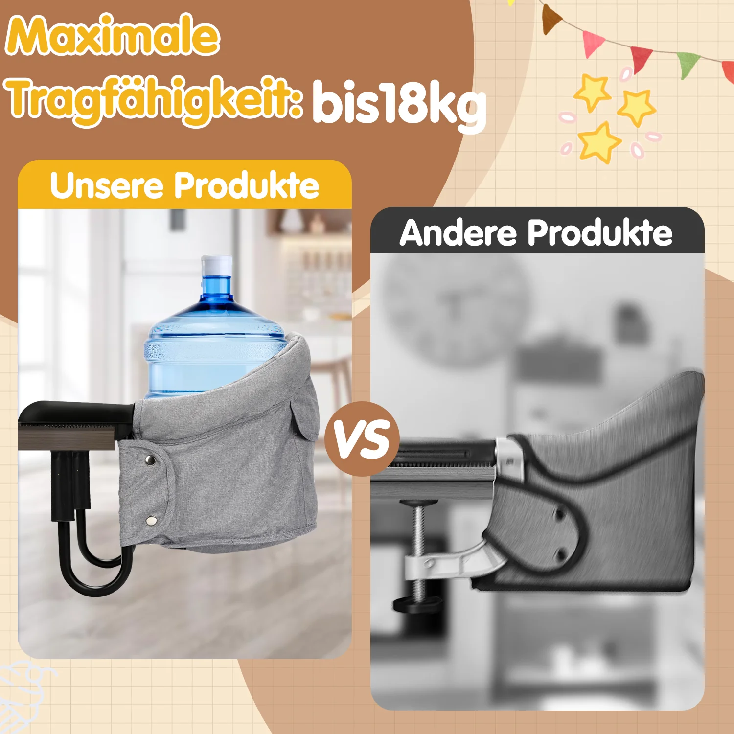 Tischsitz Faltbar Babysitz Belastbar bis 18 kg