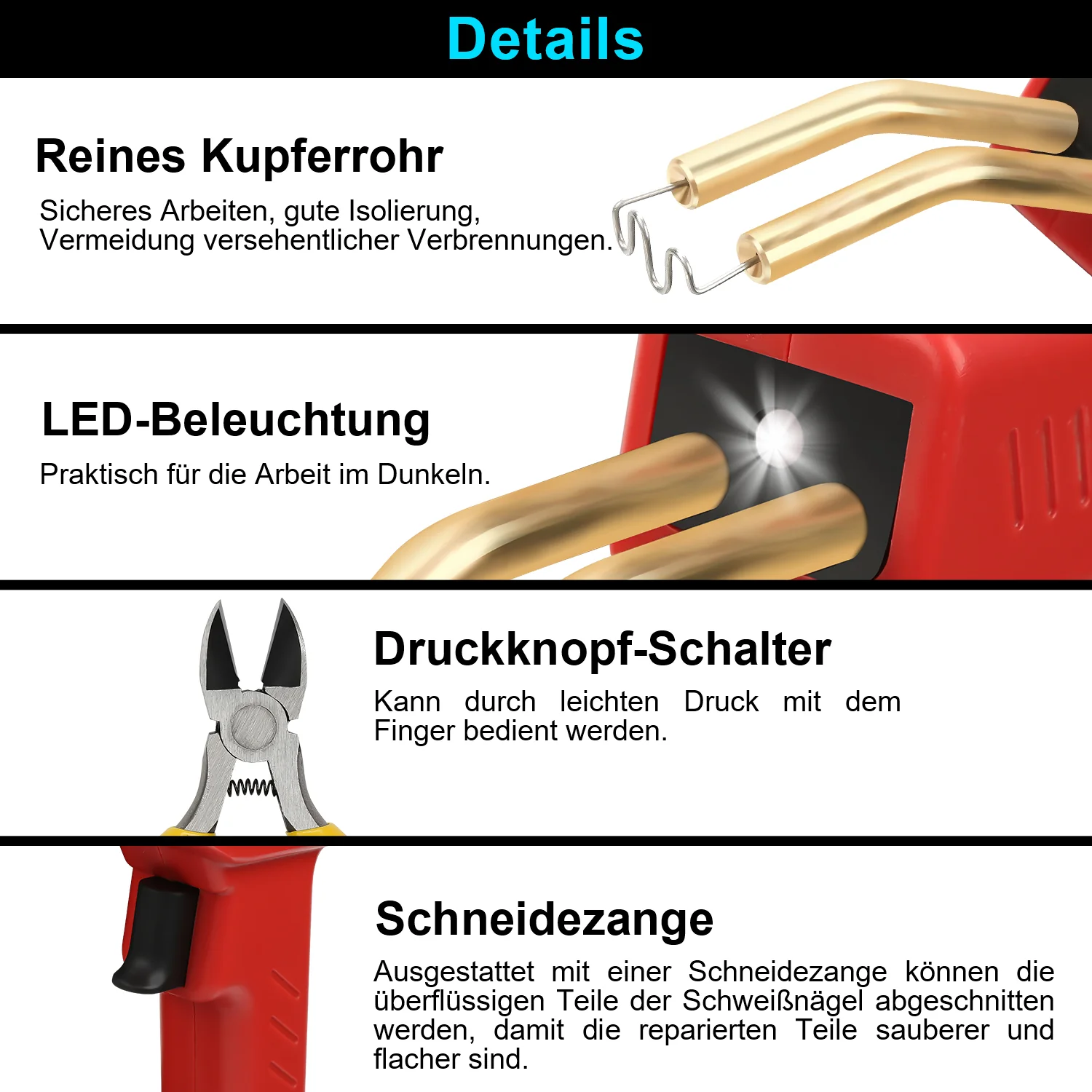 Kunststoff Schweißgerät Set 220V 50W
