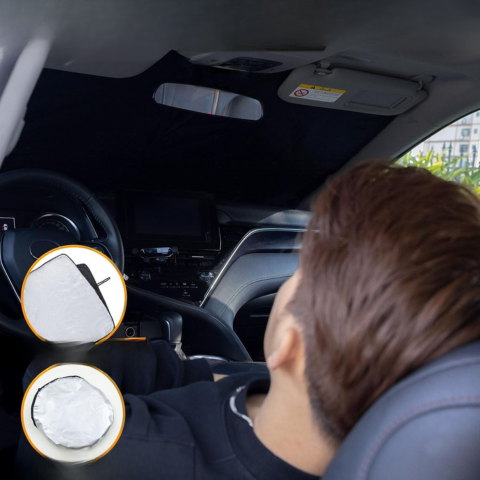 Faltbare Sonnenblende für die Windschutzscheibe — Kompatibel mit 2 und 4 Türen