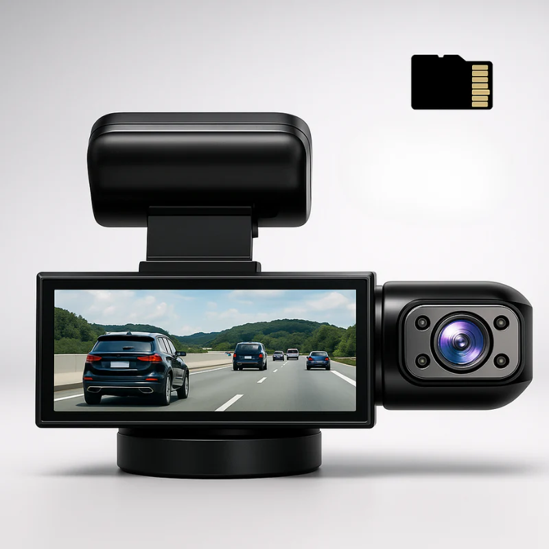 Dashcam Doppel Full HD Auto - Nachtsicht + Innenkamera