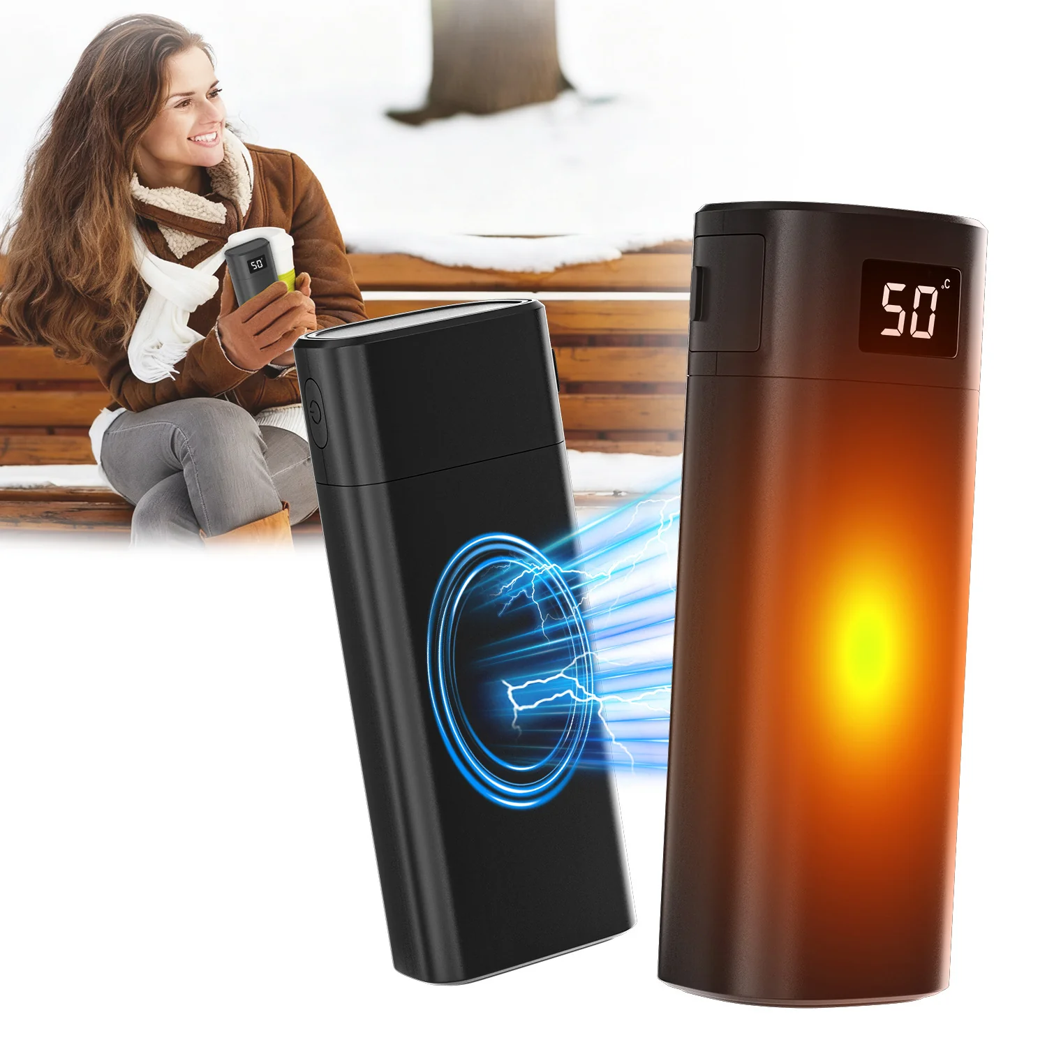 2x Set Handwärmer Elektrisch Taschenwärmer USB