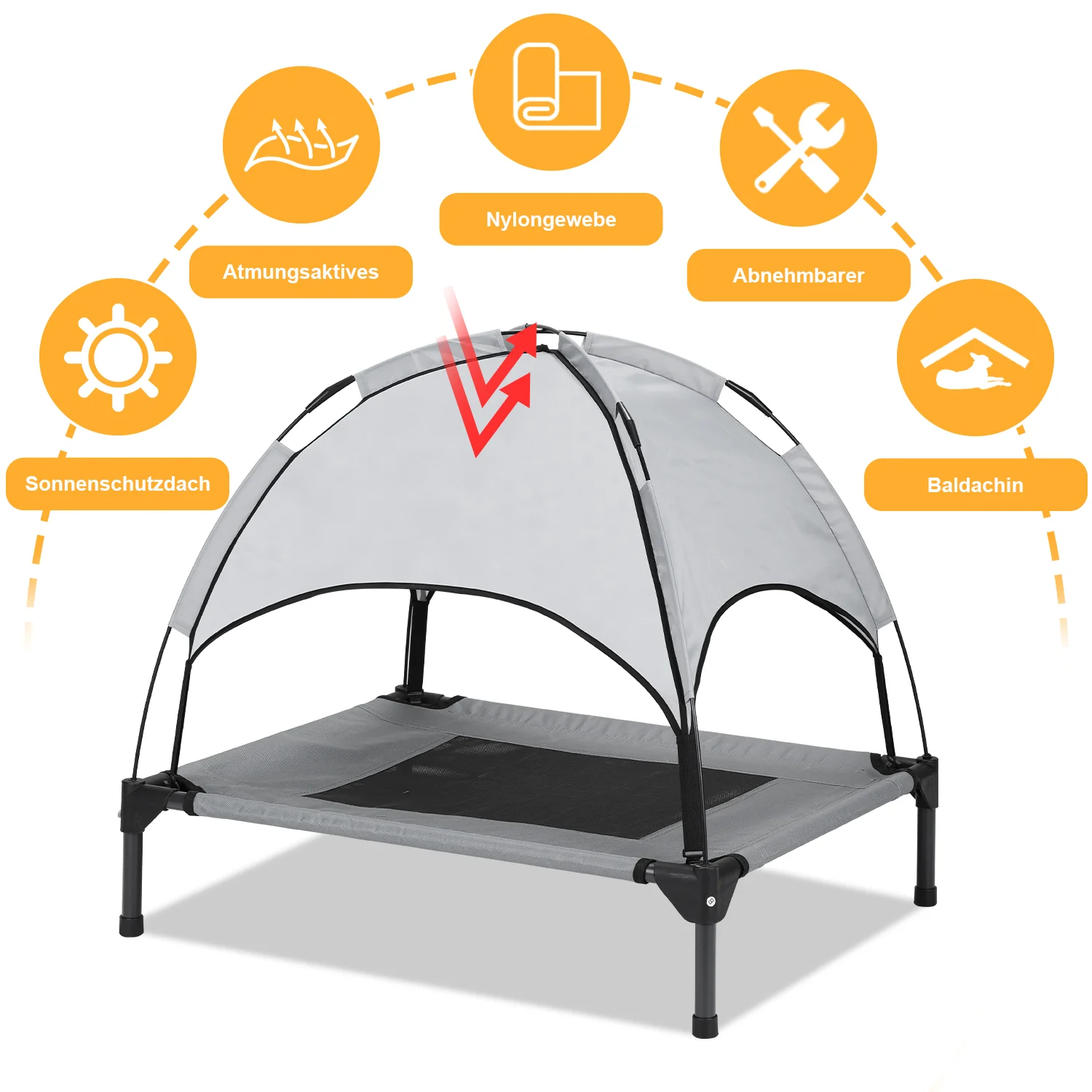 Haustierbett mit Baldachin für Indoor & Outdoor