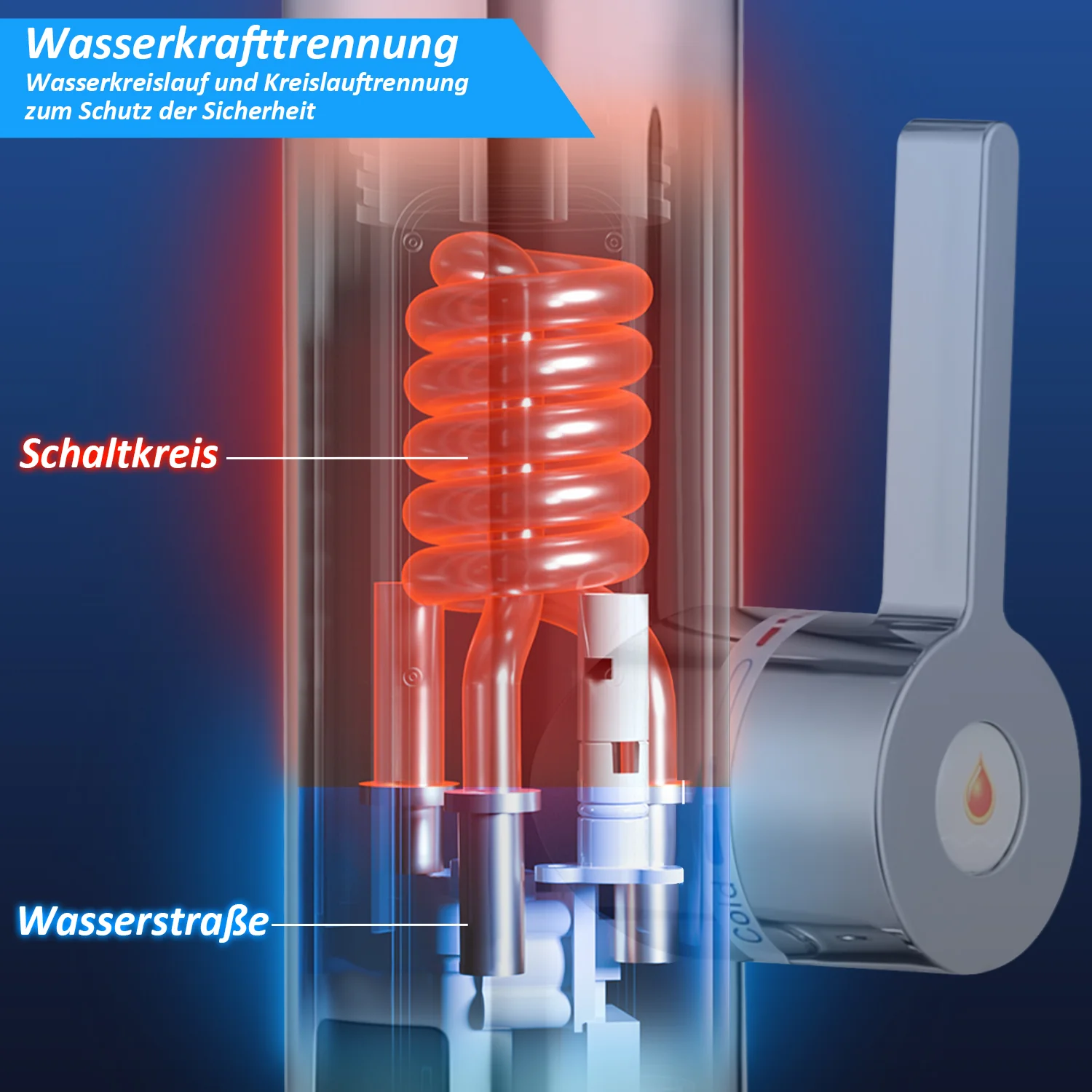 3KW Elektrischer Wasserhahn LED Temperaturanzeige