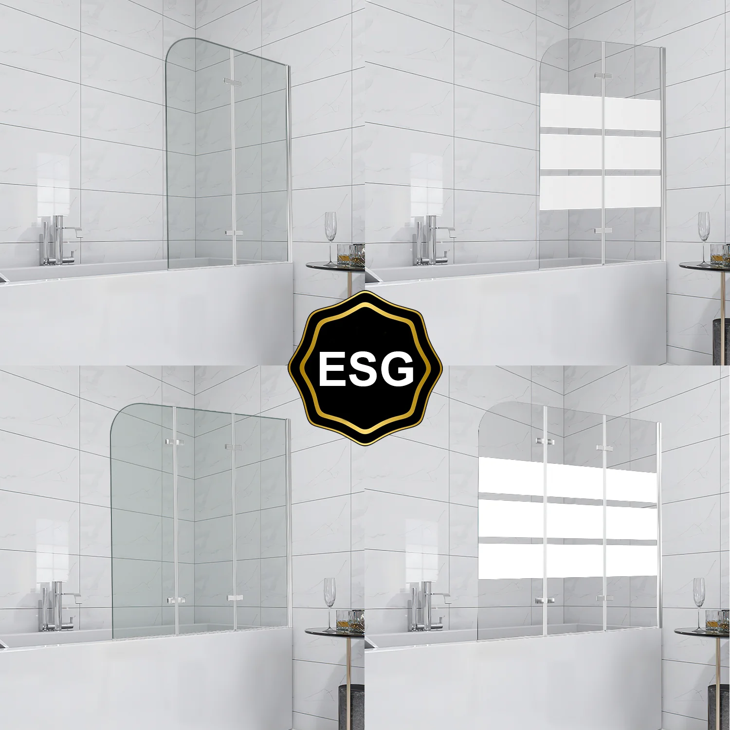 Duschwand für badewanne Faltbare Glas Duschtrennwand