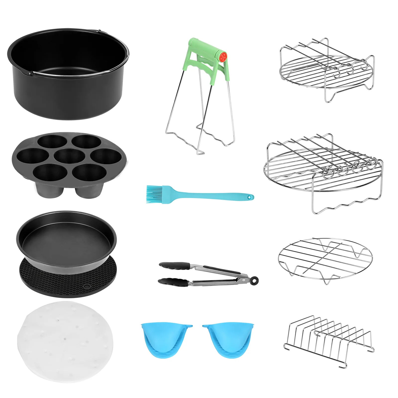 12X Zubehör Set für Heißluftfritteuse Airfryer