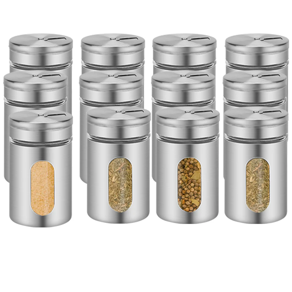 Gewürzgläser Set 12 stuck Edelstahl