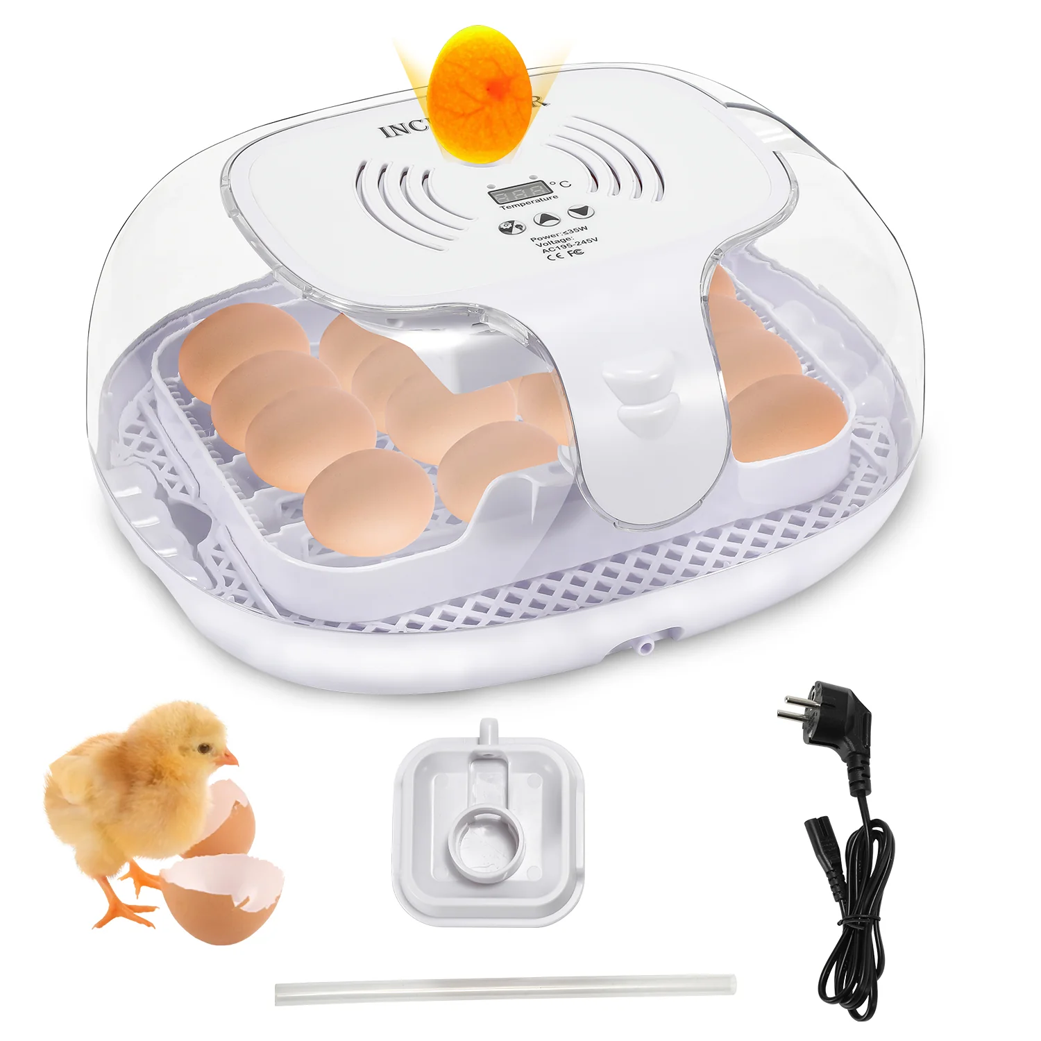 Brutautomat Vollautomatisch Inkubator für Hühner 16 Eier