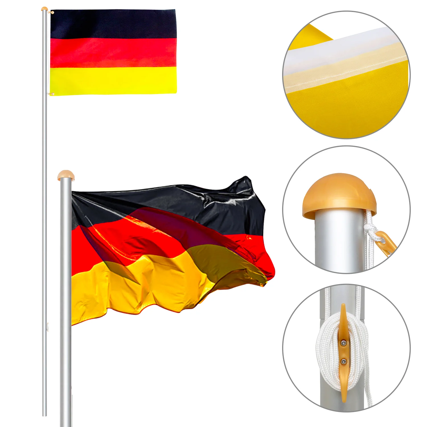 Fahnenmast Aluminium 6,5 m