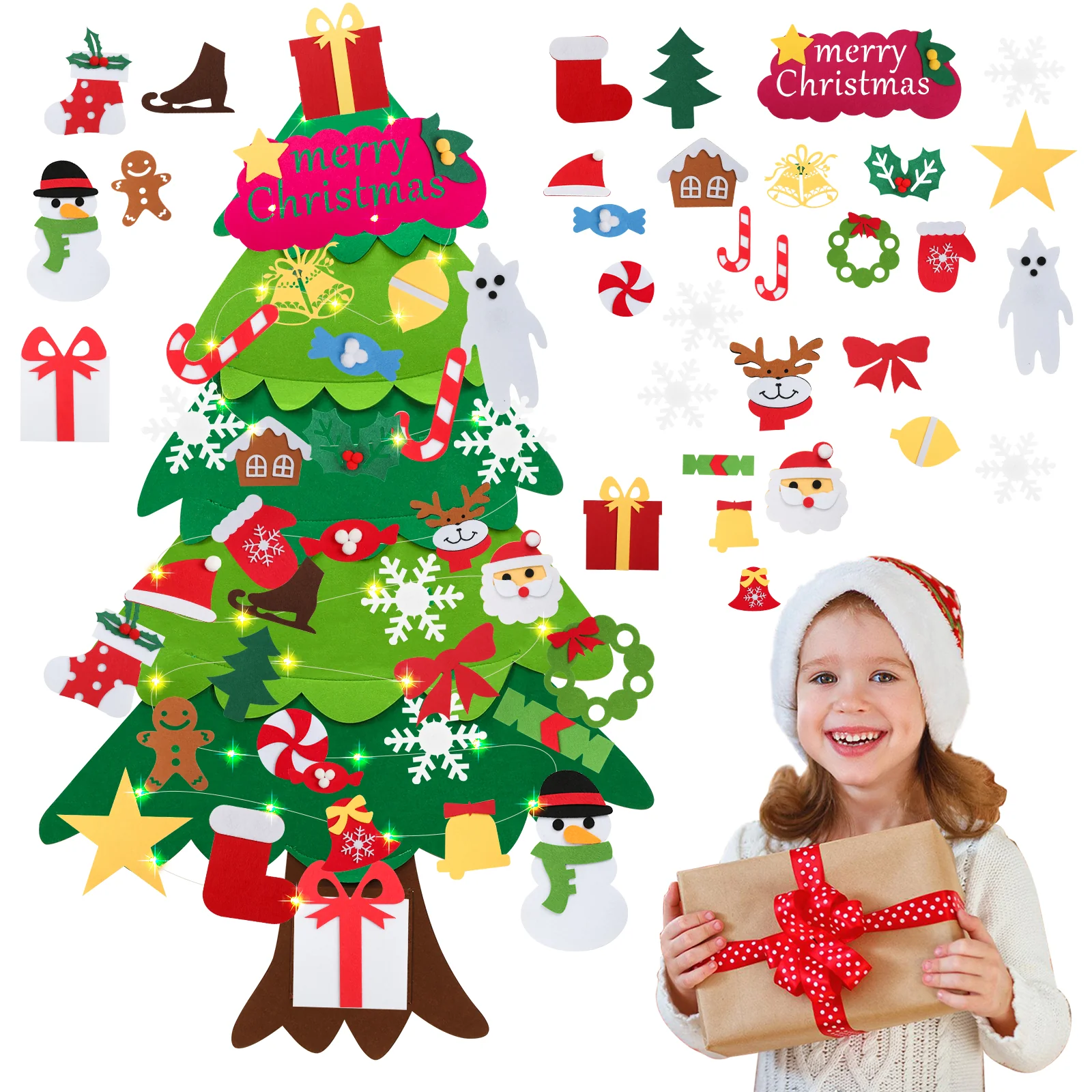 Filz LED Weihnachtsbaum 105cm DIY