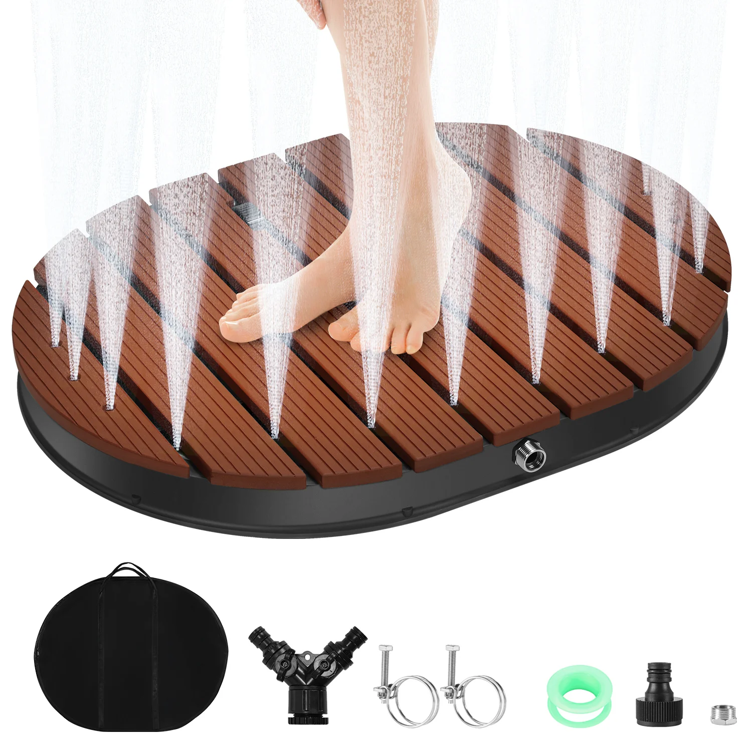 Bodendusche Gartendusche mit Fußrad und 22 Kupferdüsen