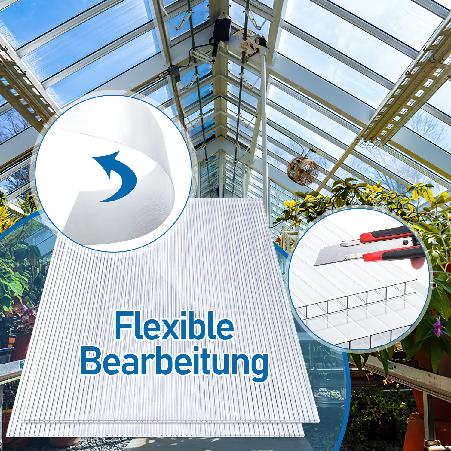 Doppelstegplatte Gewächshaus Platten 4mm 14 Stück