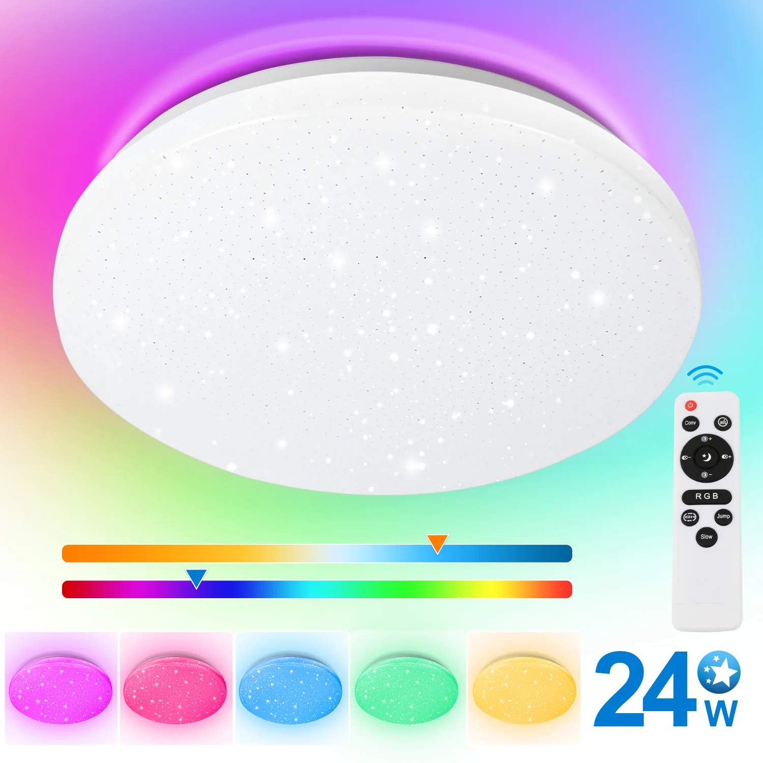 24W LED Deckenleuchte RGB mit Sternenhimmel-Effekt