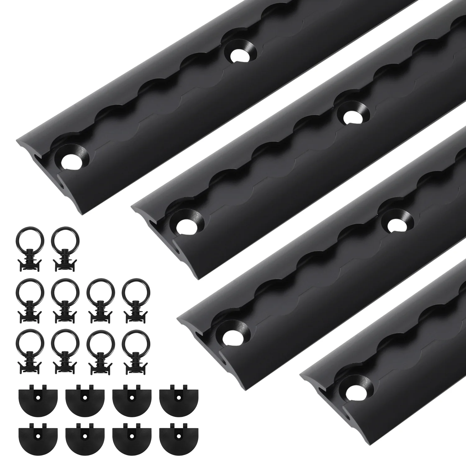 Airlineschiene 4x 1m Aluminium für Wohnmobile und LKW Schwarz