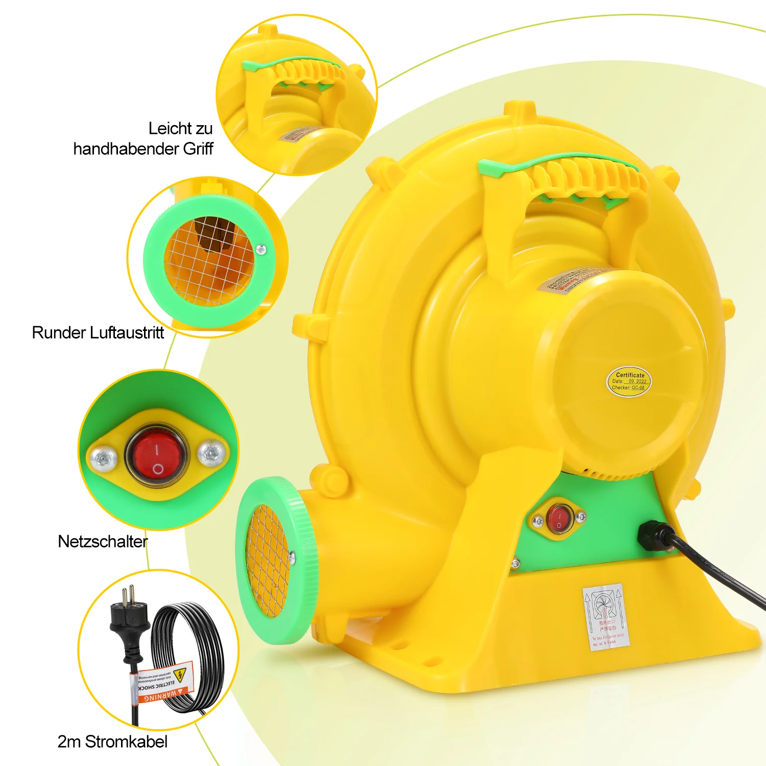 Elektrische Gebläse Gebläsepumpe 370/550W