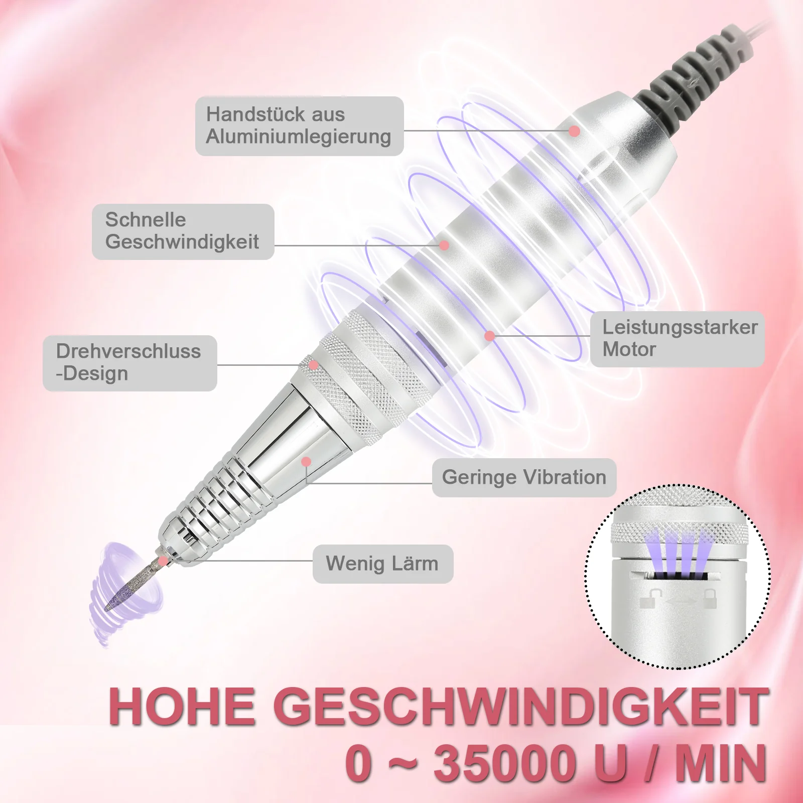 Elektrische Nagelfräser Pediküre  35000 U/min