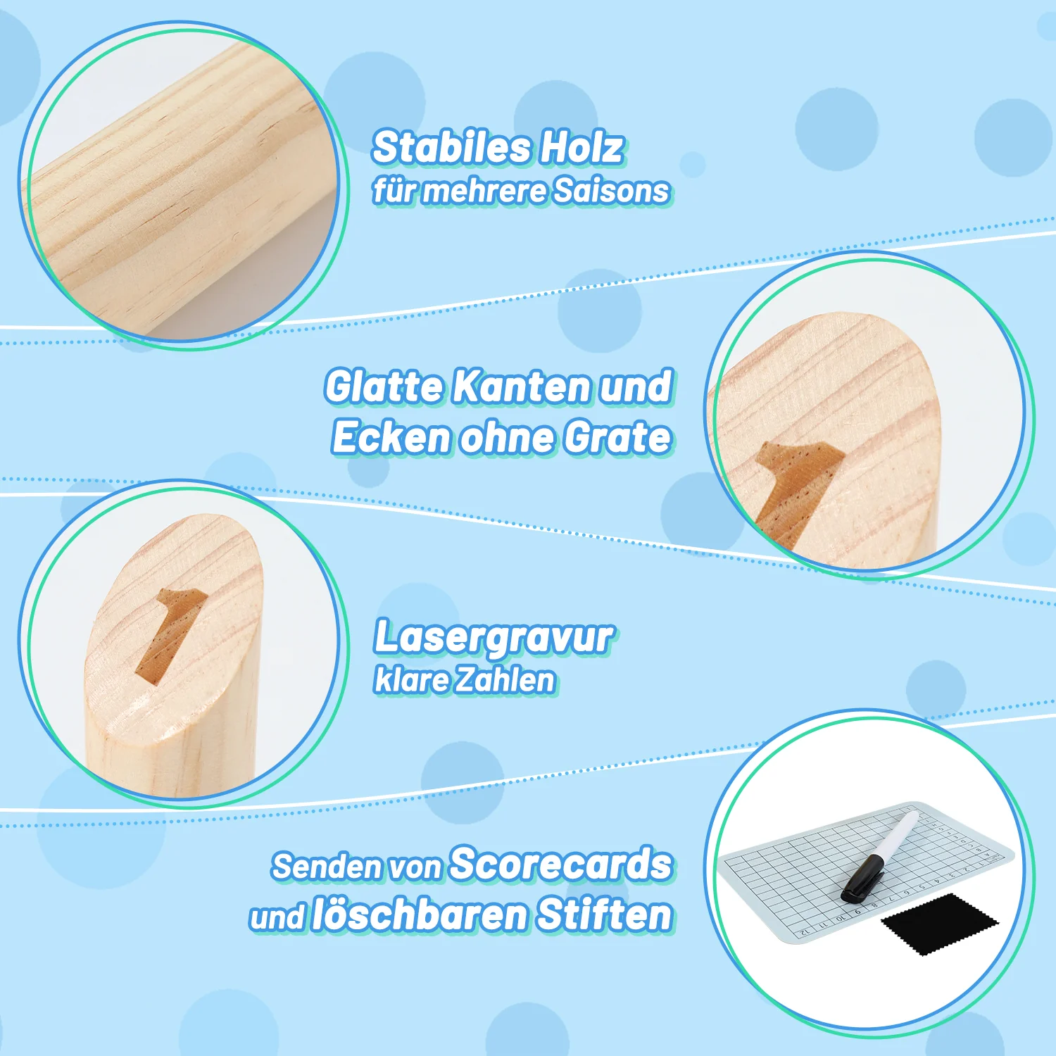 Finnisches Wurfspiel Kubb Wikingerspiel Naturholz