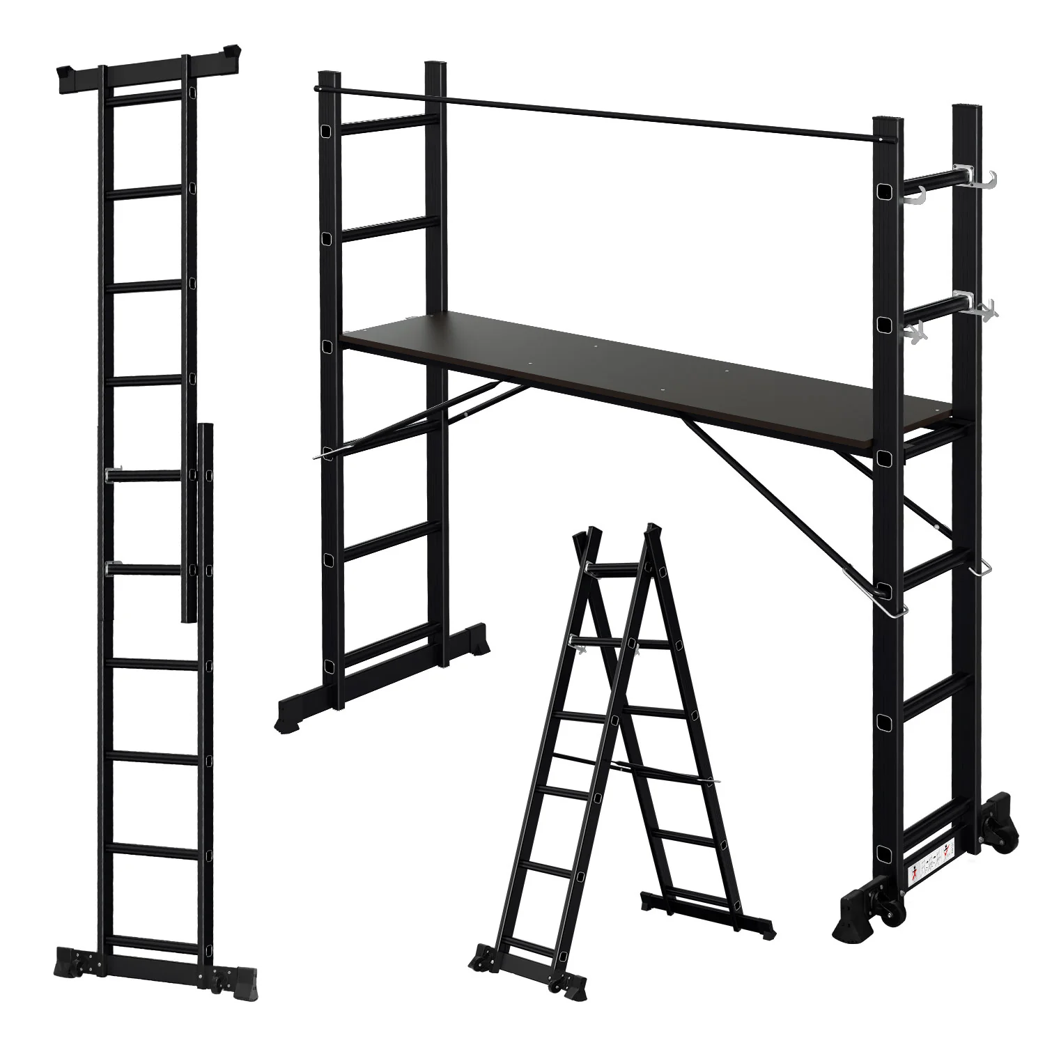 Gerüst 4 in 1  Alu Multifunktionsleiter 6+6 Stufen