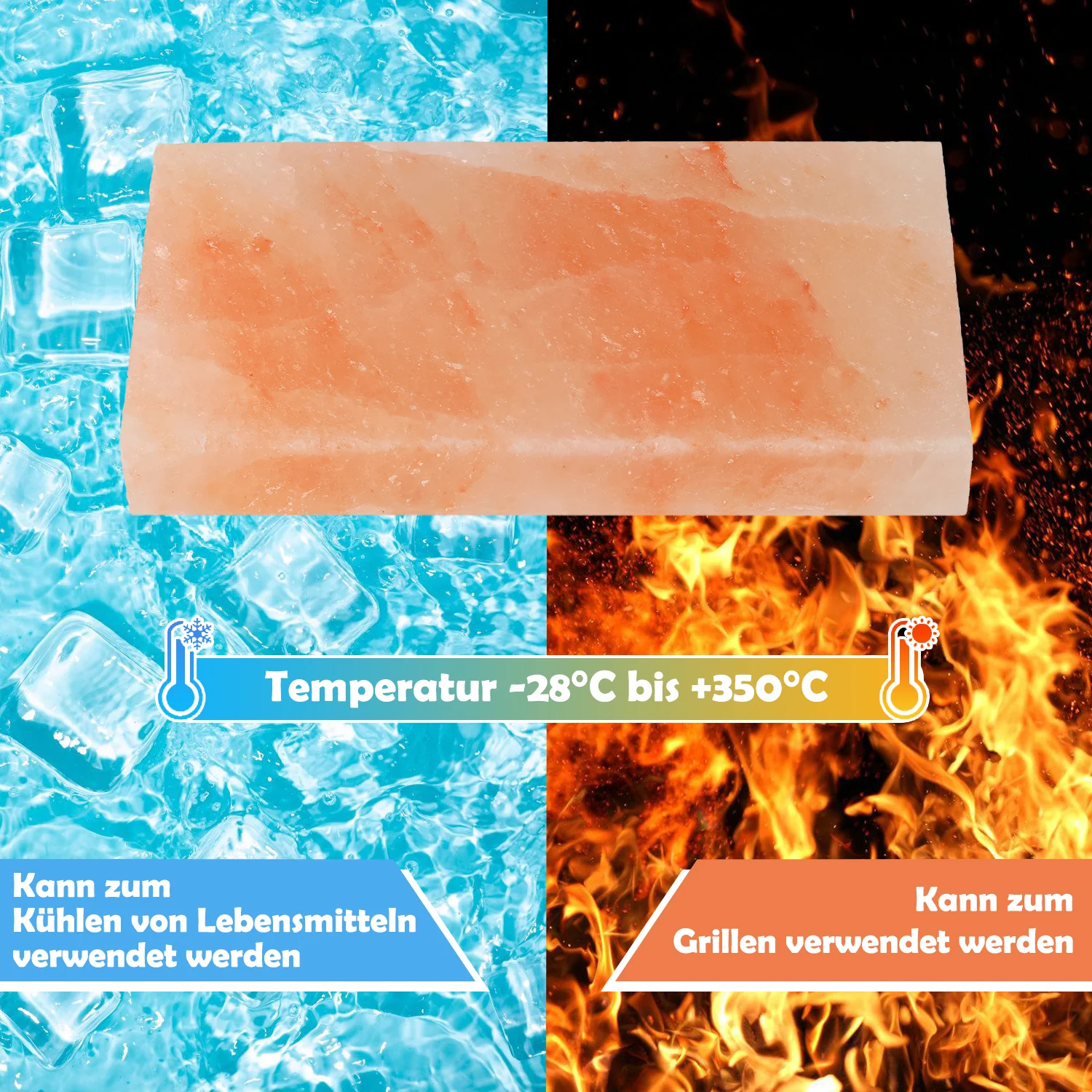 Grill Salzstein BBQ 20x10x2.5CM 2er Set