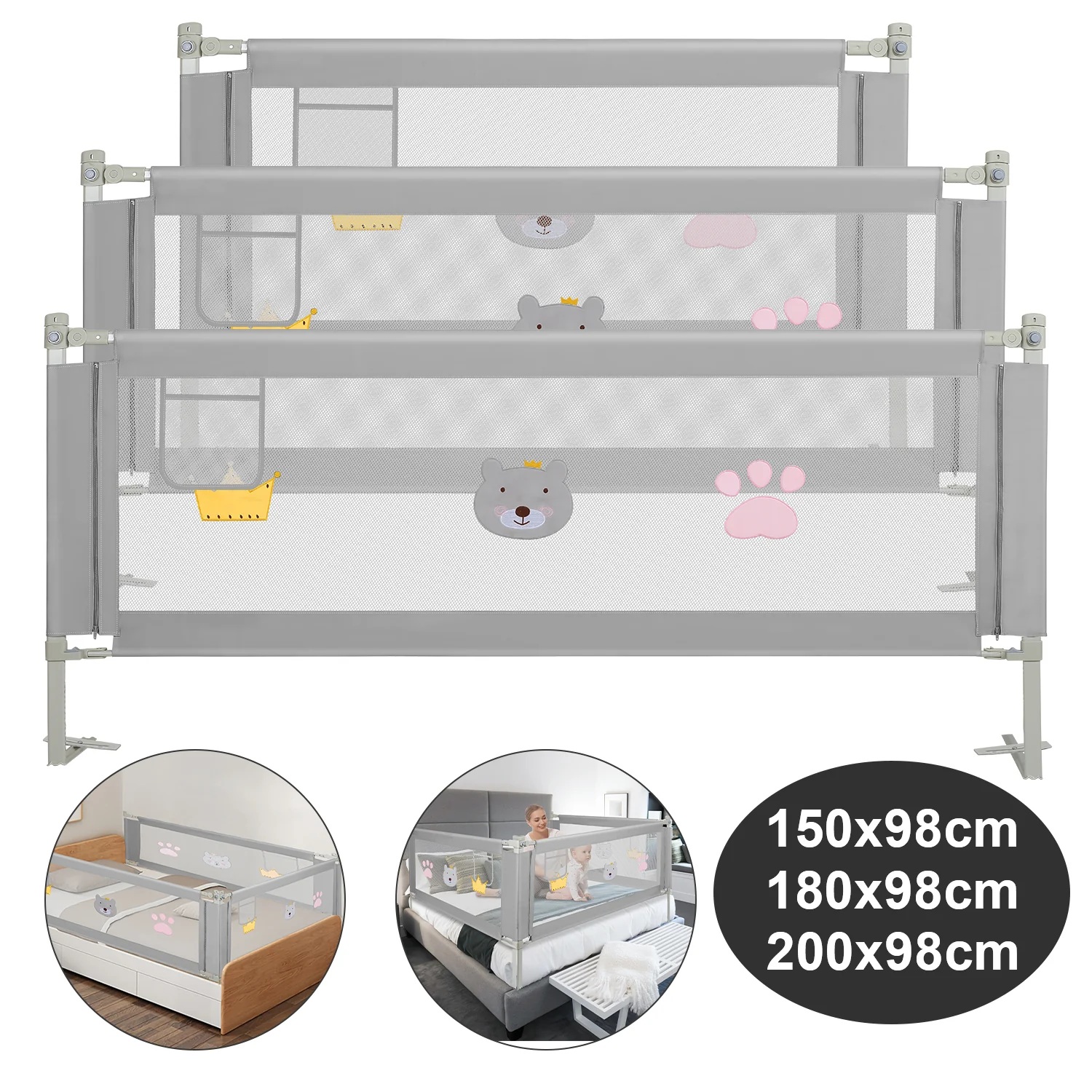 Bettgitter Kinderbettgitter Höhenverstellbar
