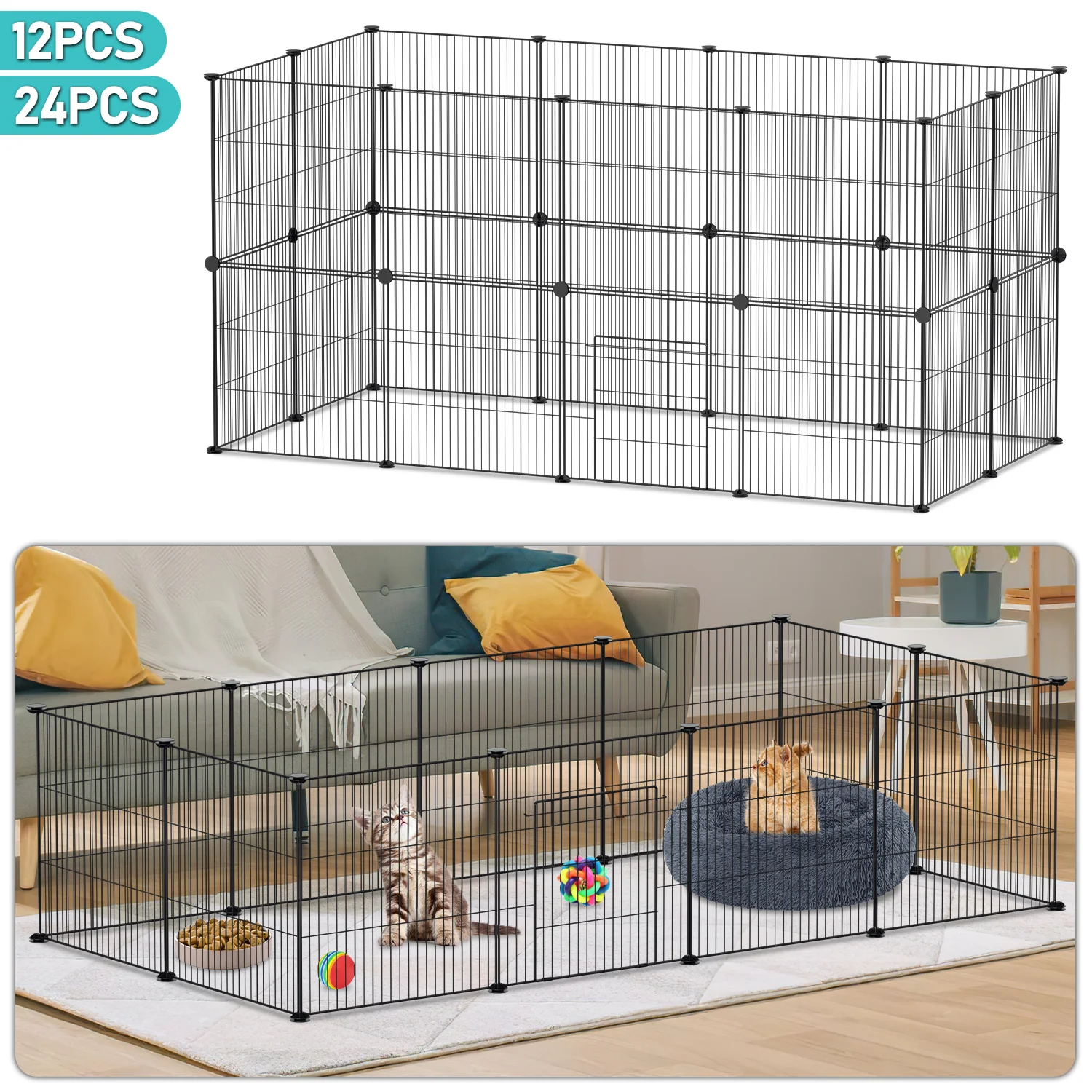 Freigehege Laufgitter Kleintiere DIY 12/24Stück 35x35cm