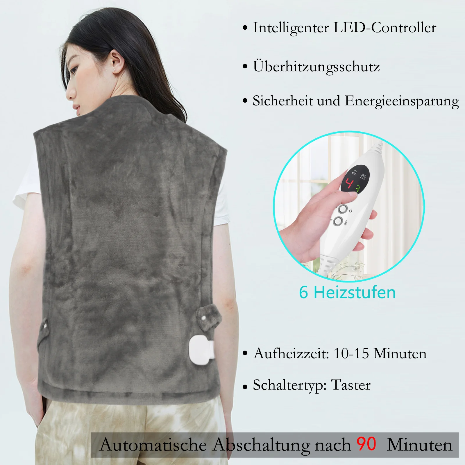 Heizkissen Rücken Schulter Nacken mit 6 einstellbaren