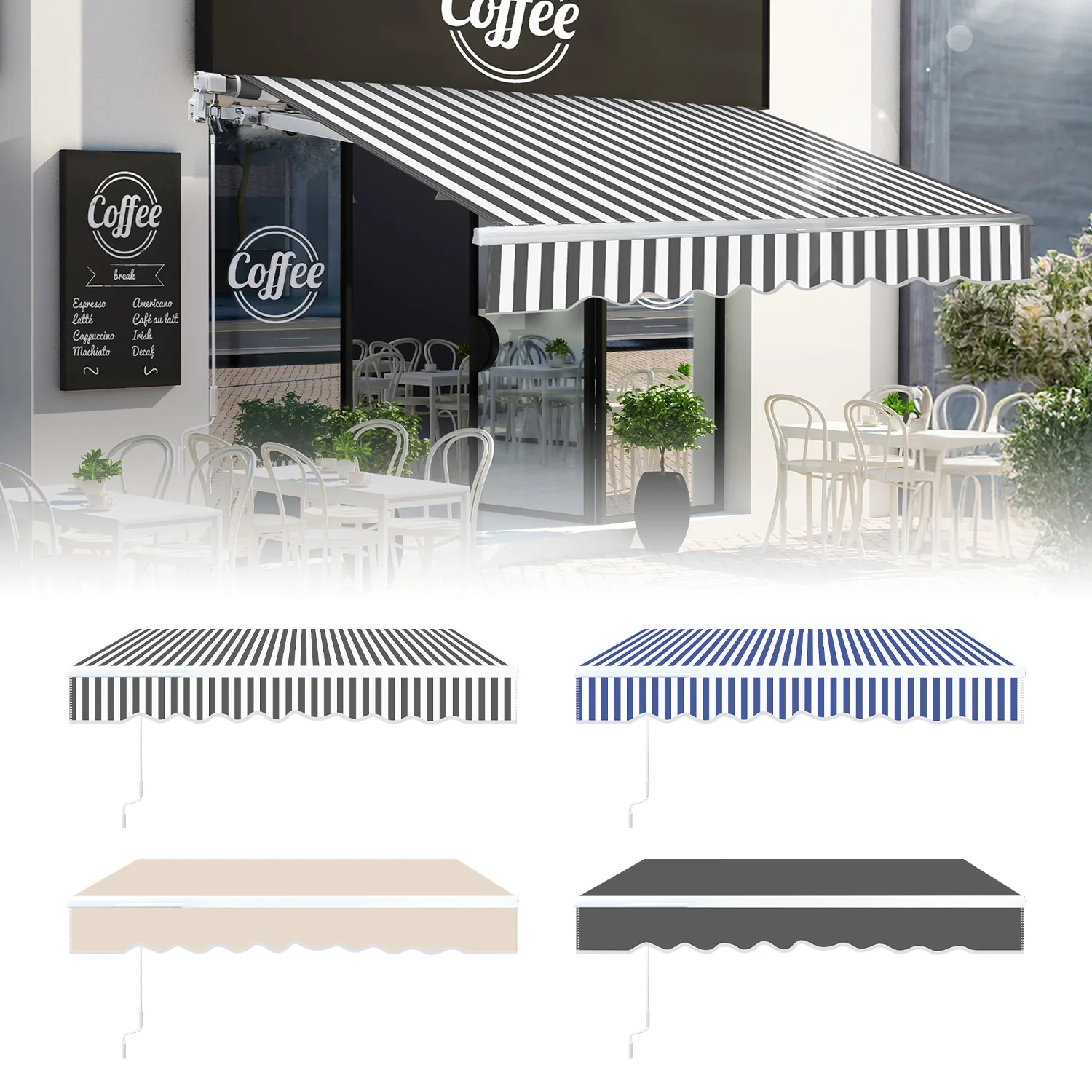 Gelenkarmmarkise mit Manueller Kurbel