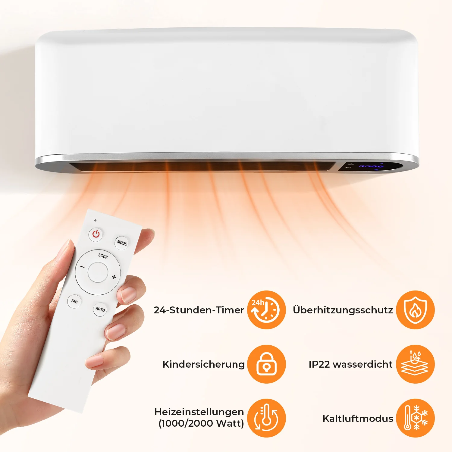 Heizlüfter Keramik Wandheizung APP 2000W