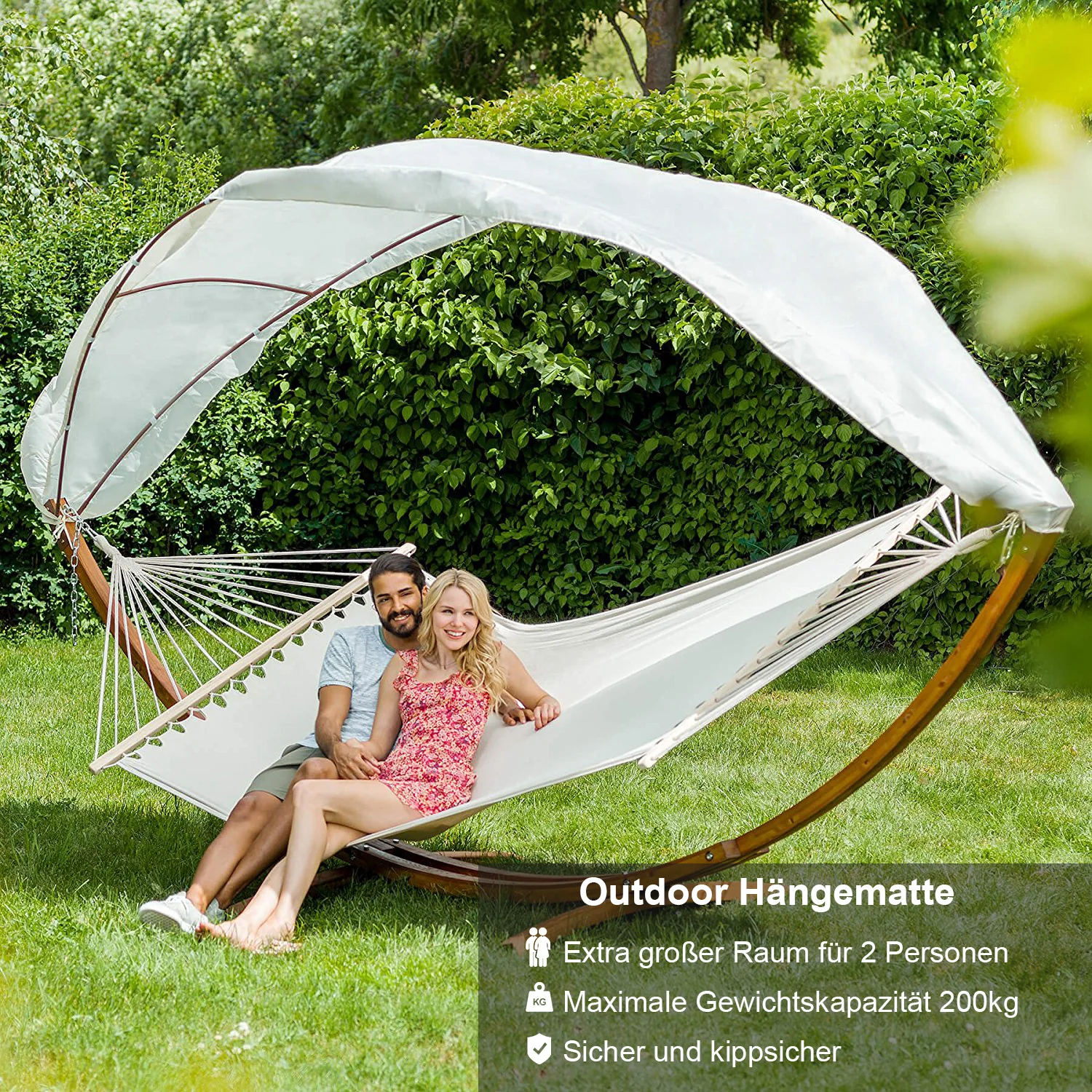 Hängematte Holz Hammock mit Gestell