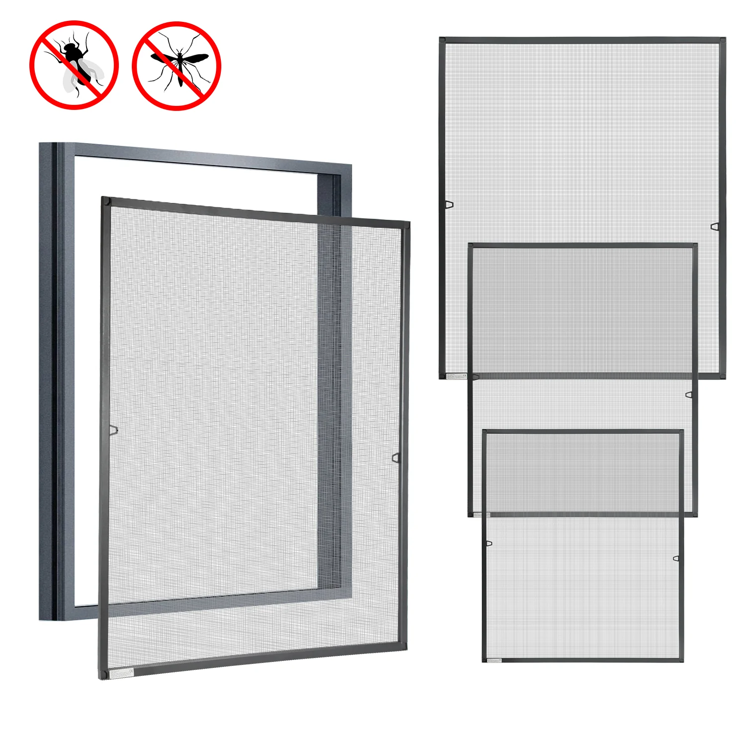 Fliegengitter Fenster Insektenschutz Anthrazit