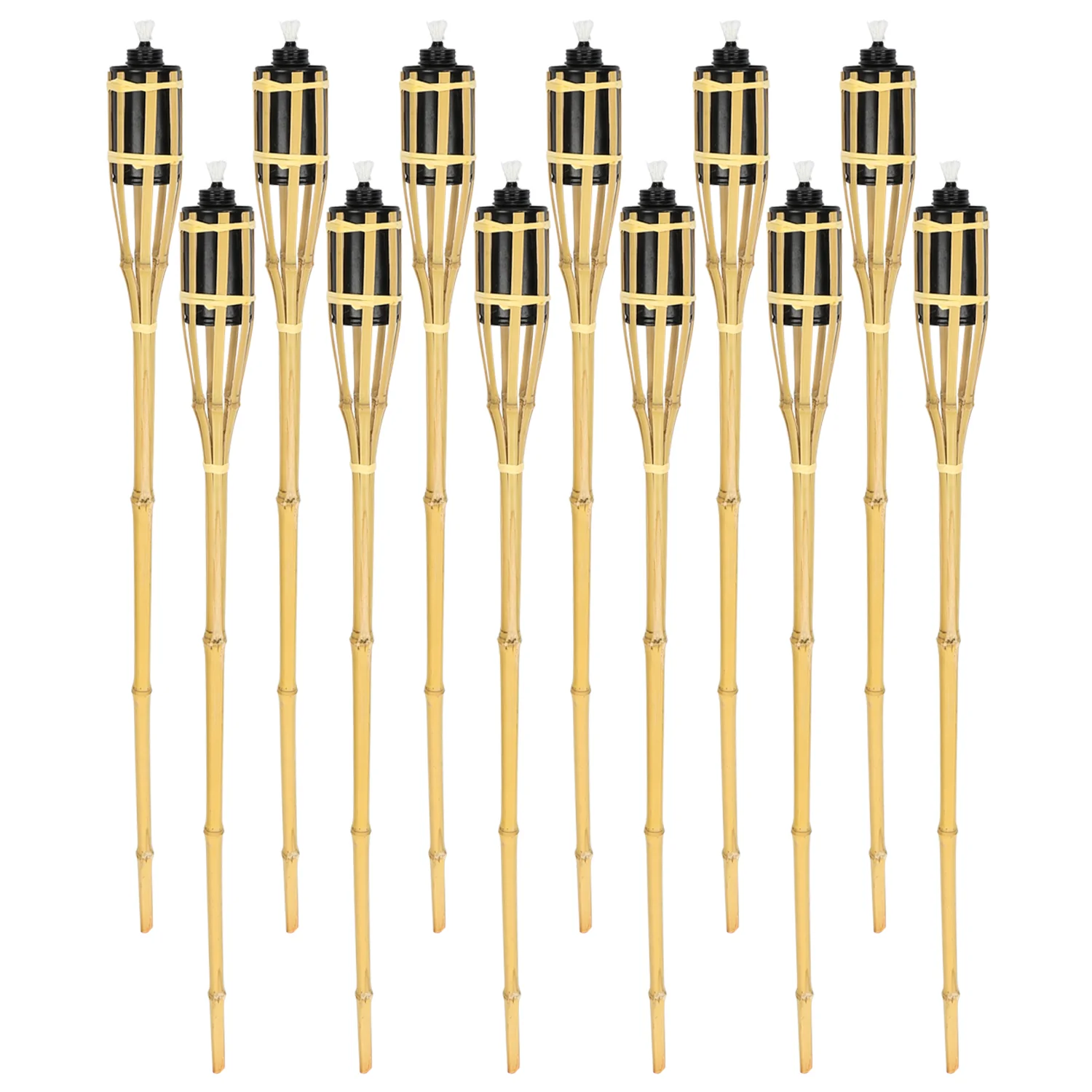 12er Set Gartenfackeln mit Docht